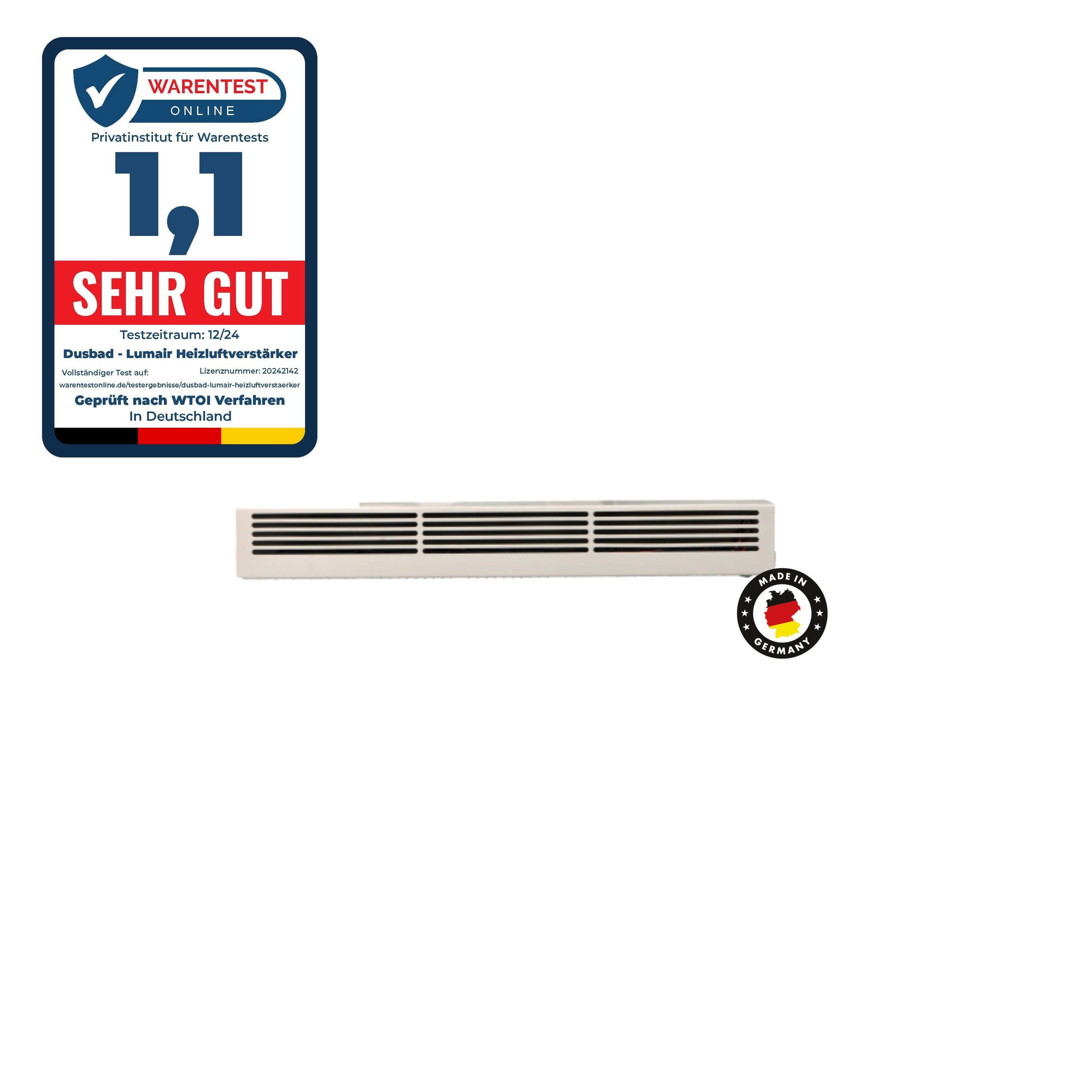 Dusbad Heizlüfter Lumair 50 Heizluftverstärker / Ventilator weiss, Made in Germany, im Sommer als Ventilator nutzbar – Bild 3 von 5