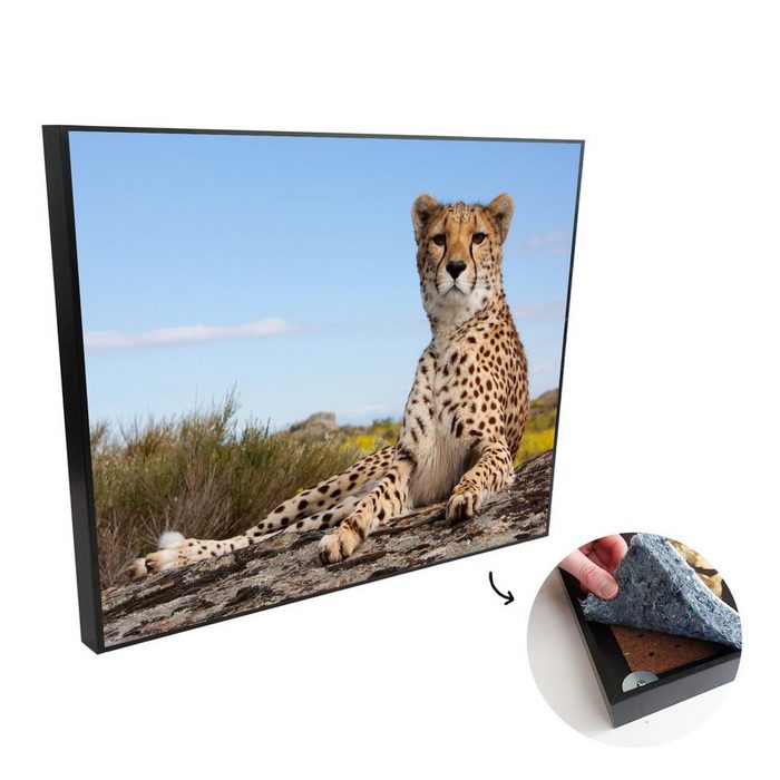 MuchoWow Akustikplatte Leopard - Tiere - Natur (1-St) Malerei gegen Akustik Akustikplatten Gemälde Bilder Modern Deko