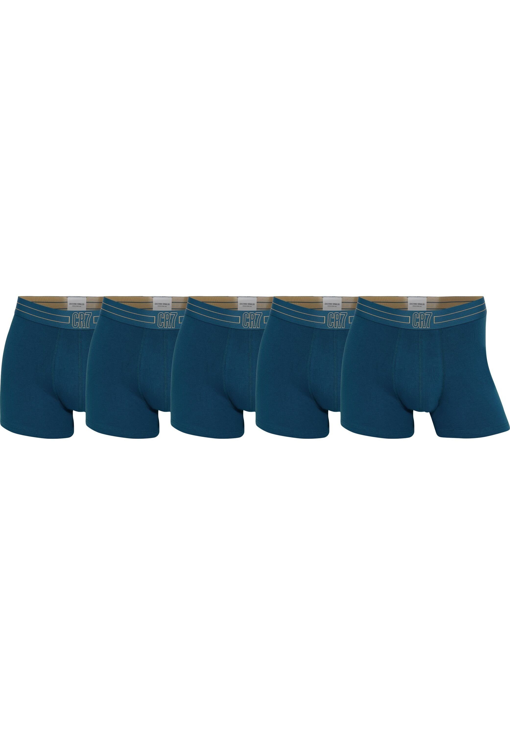 CR7 Boxershorts Basic Trunk Organic 5-Pack (5-St) GOTS zertifizierte Bio-Baumwolle blau