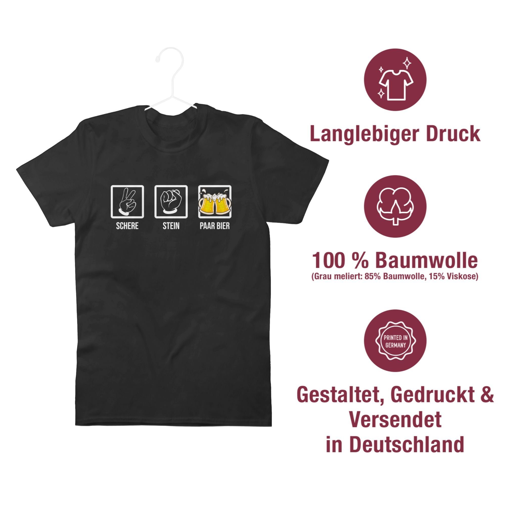 Shirtracer T-Shirt Schere Stein Paar Bier - Lustiges Saufen Bierliebhaber Betrinken Hopfe Vatertag Geschenk für Papa