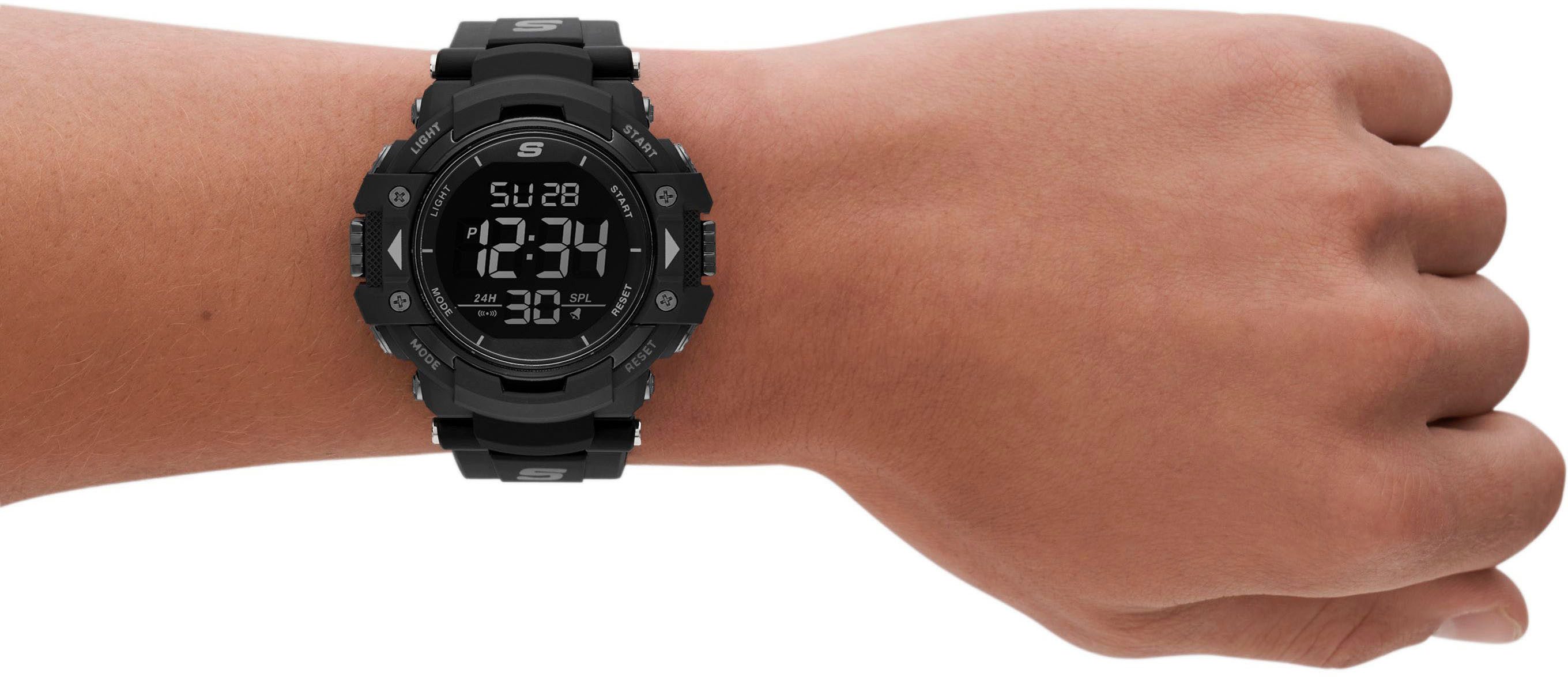 Skechers Chronograph RUHLAND SR1037, Quarzuhr, Armbanduhr, Herren, digital, Polyurethanband, Stoppfunktion