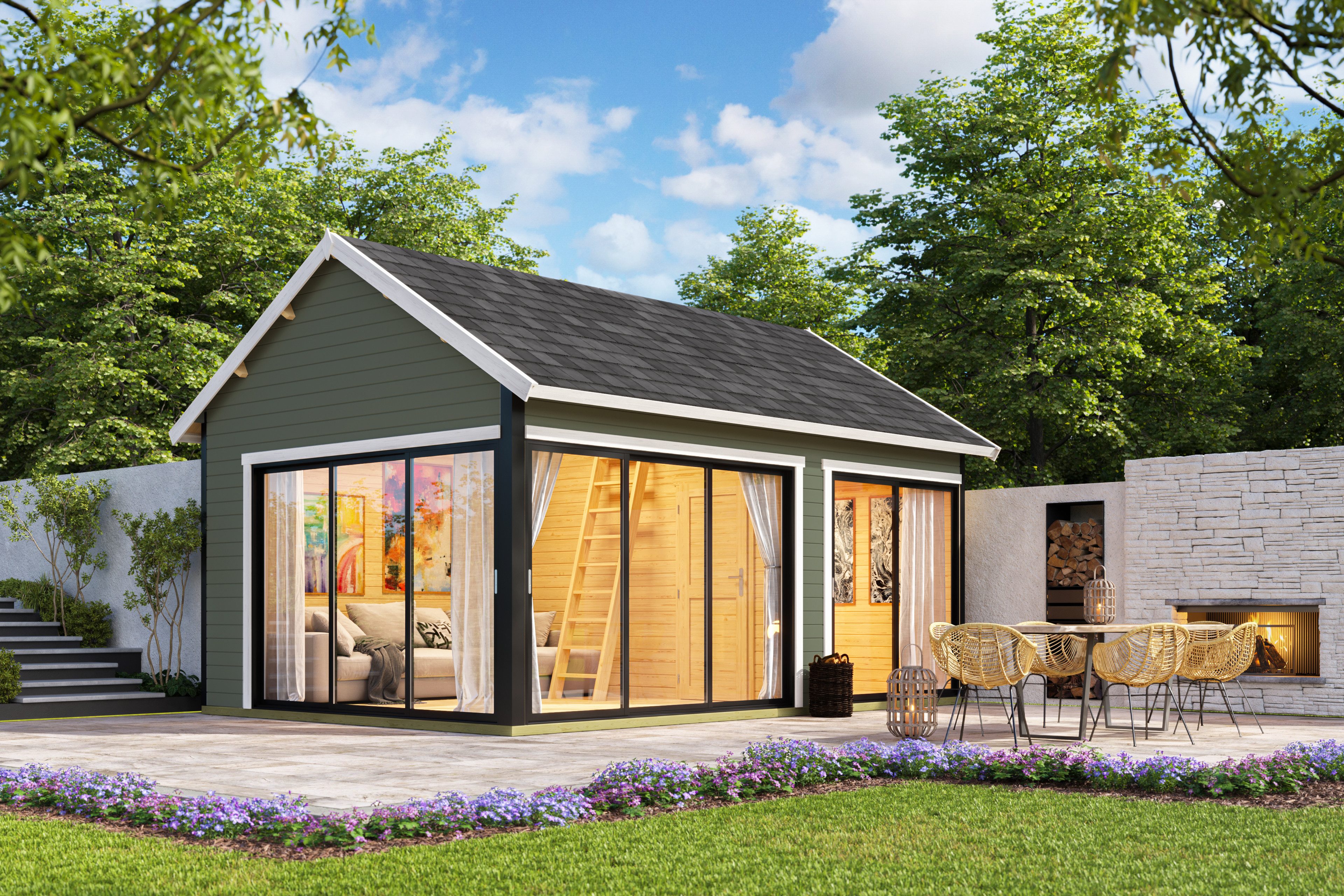 Nordic Holz Gartenhaus MURANO 3, BxT: 598x450 cm