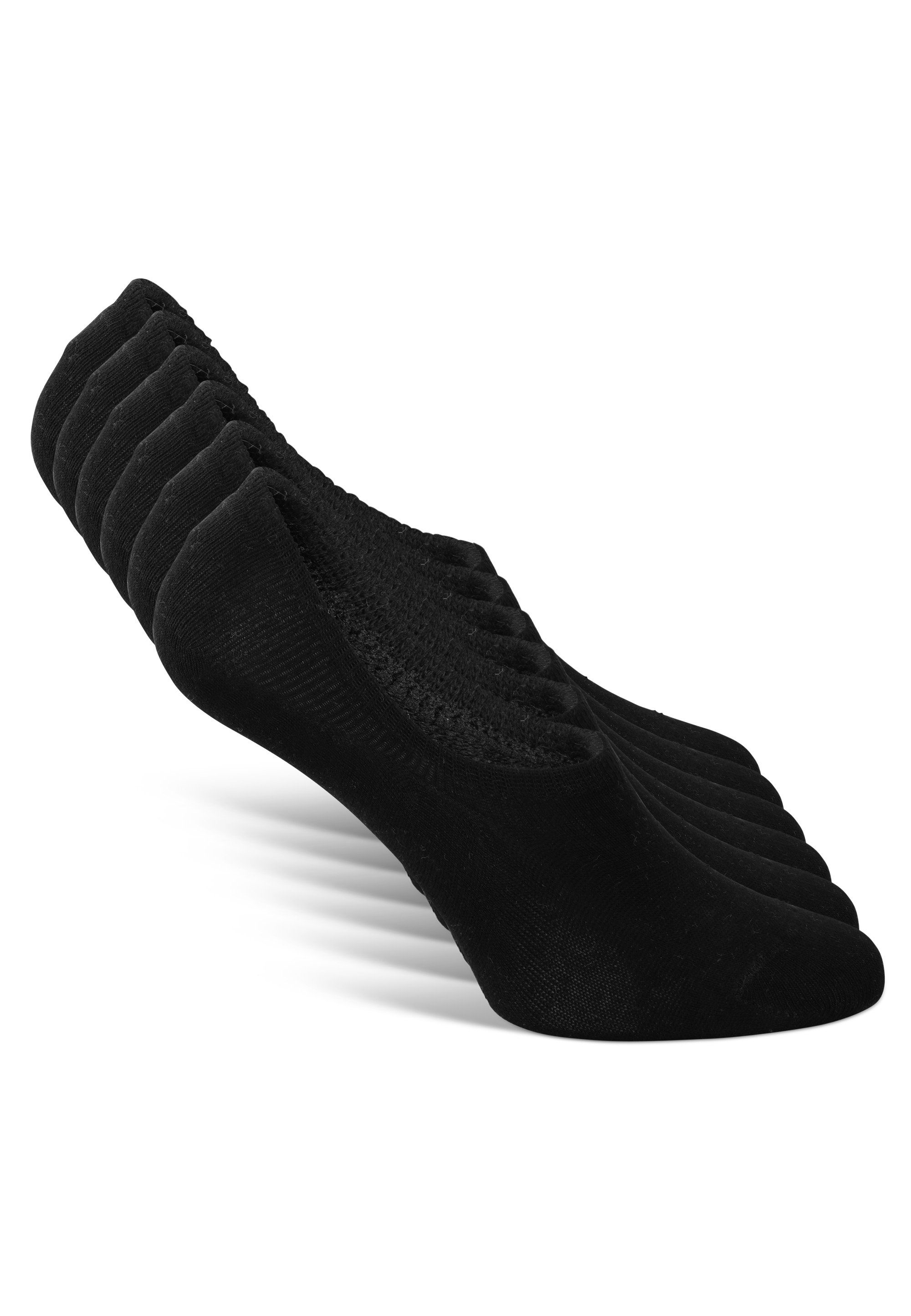 Füßlinge Invisible (6-Paar) mit Socks an Classics festem Halt Ferse schwarz der