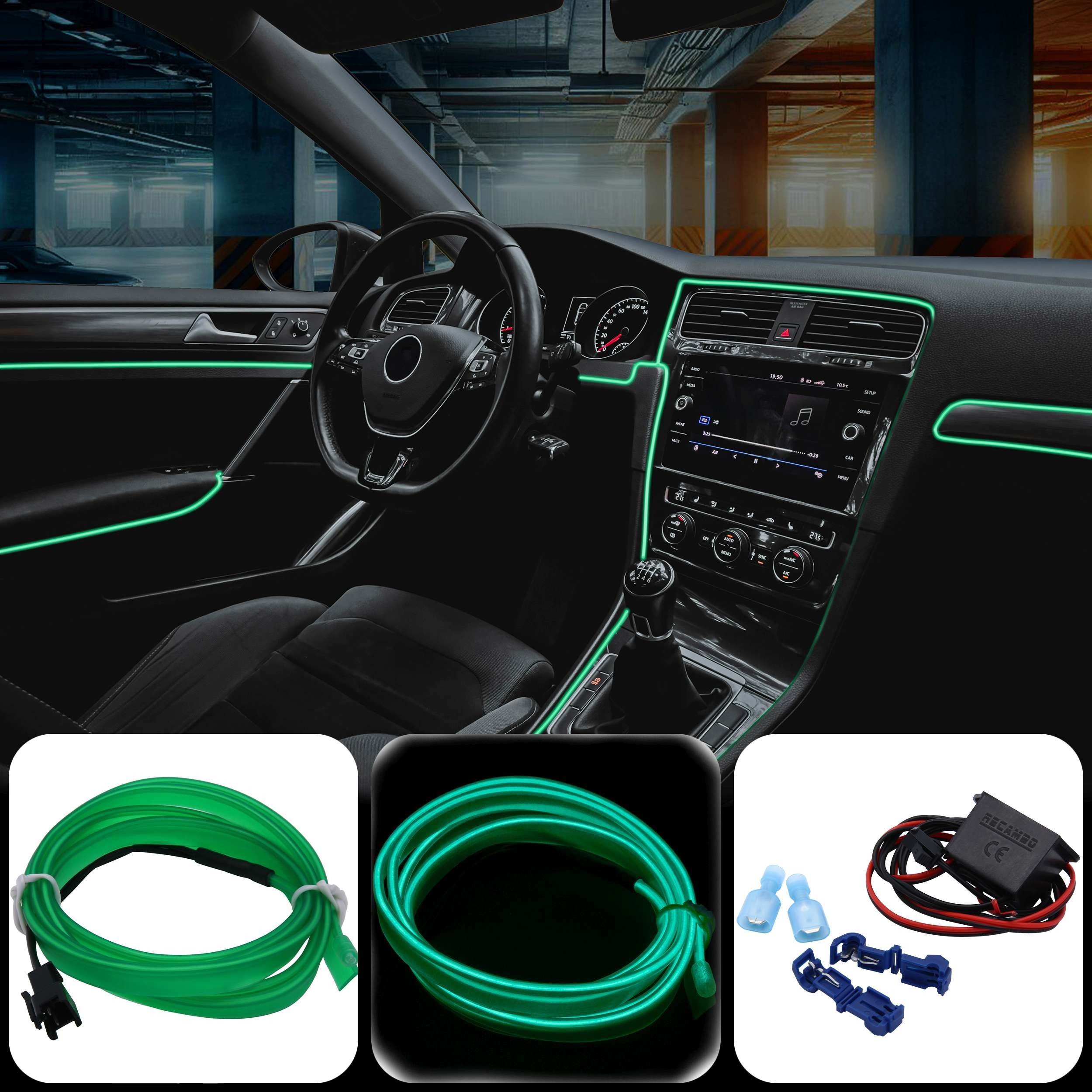 RECAMBO LED-Stripe-Profil Innenraumbeleuchtung Auto, Ambiente Beleuchtung, günstig online kaufen