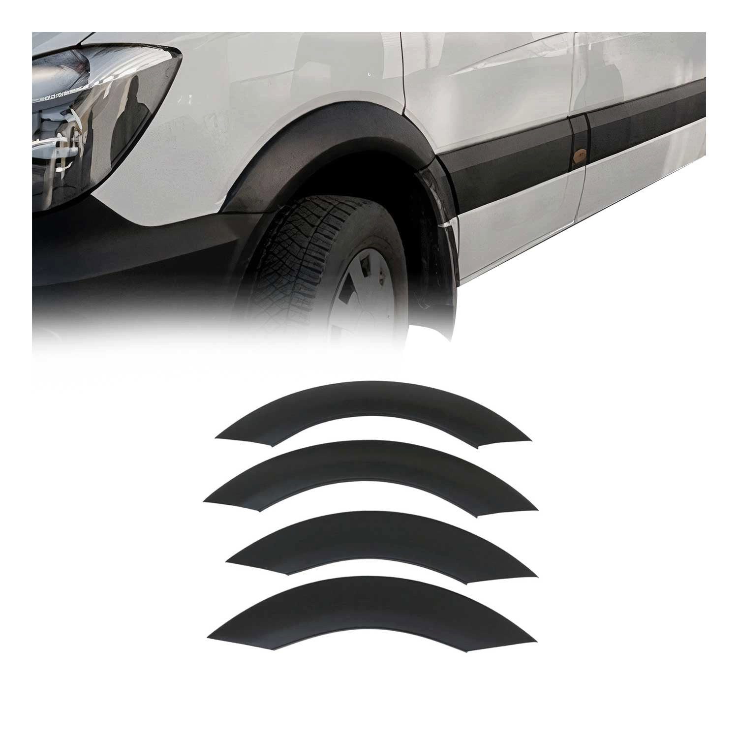 OMAC Kfz-Schmutzfänger Radläufe Kotflügel Verbreiterung für Mercedes Sprinter W906 2006-2018, 4-tlg., Abwaschbar