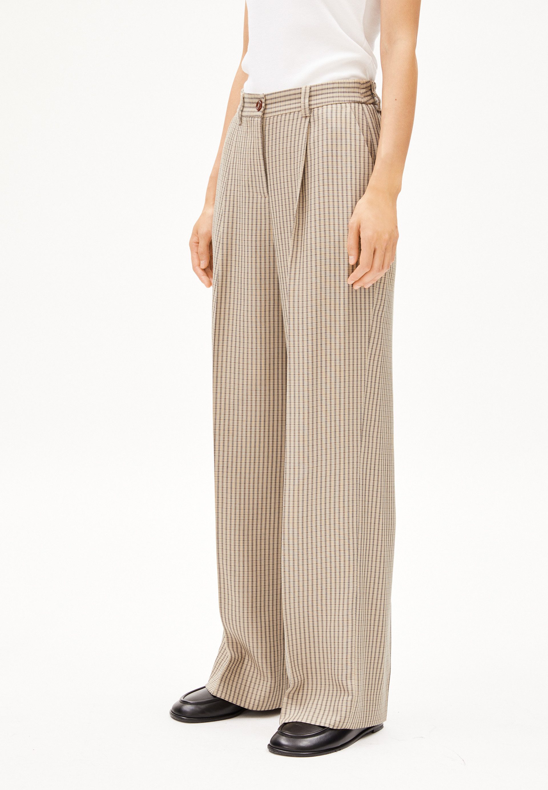 Armedangels Stoffhose NUMAALI CHECK (Regular Fit) Webhose aus LENZING™ ECOVERO™ Viskose