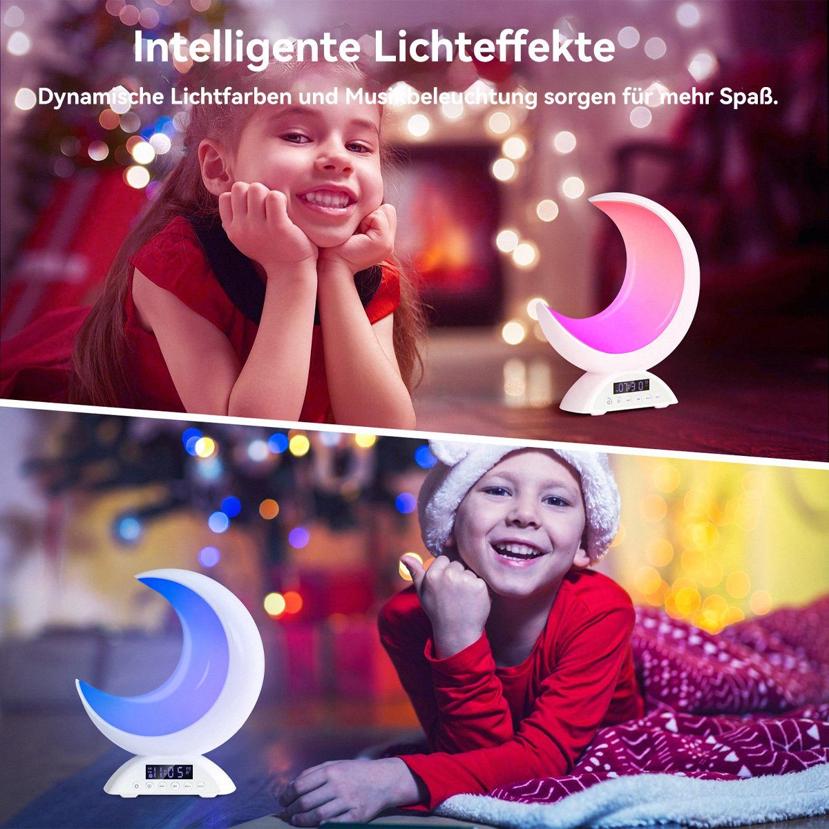 LED Touch APP-Steuerung Farbwechsel Schwarz Schreibtischlampe Mondlampe, DOPWii & Dimmbar, Tischlampe,