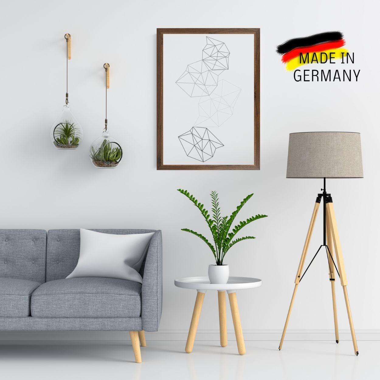 Clamaro Bilderrahmen, Bilderrahmen Nussbaum CLAMARO Collage nach Maß Holz Modern 30mm