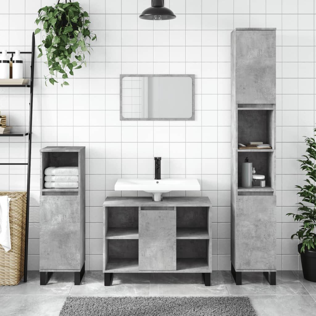 Thumbnail - vidaXL Waschtisch Badschrank Betongrau 80x33x60 cm Spanplatte