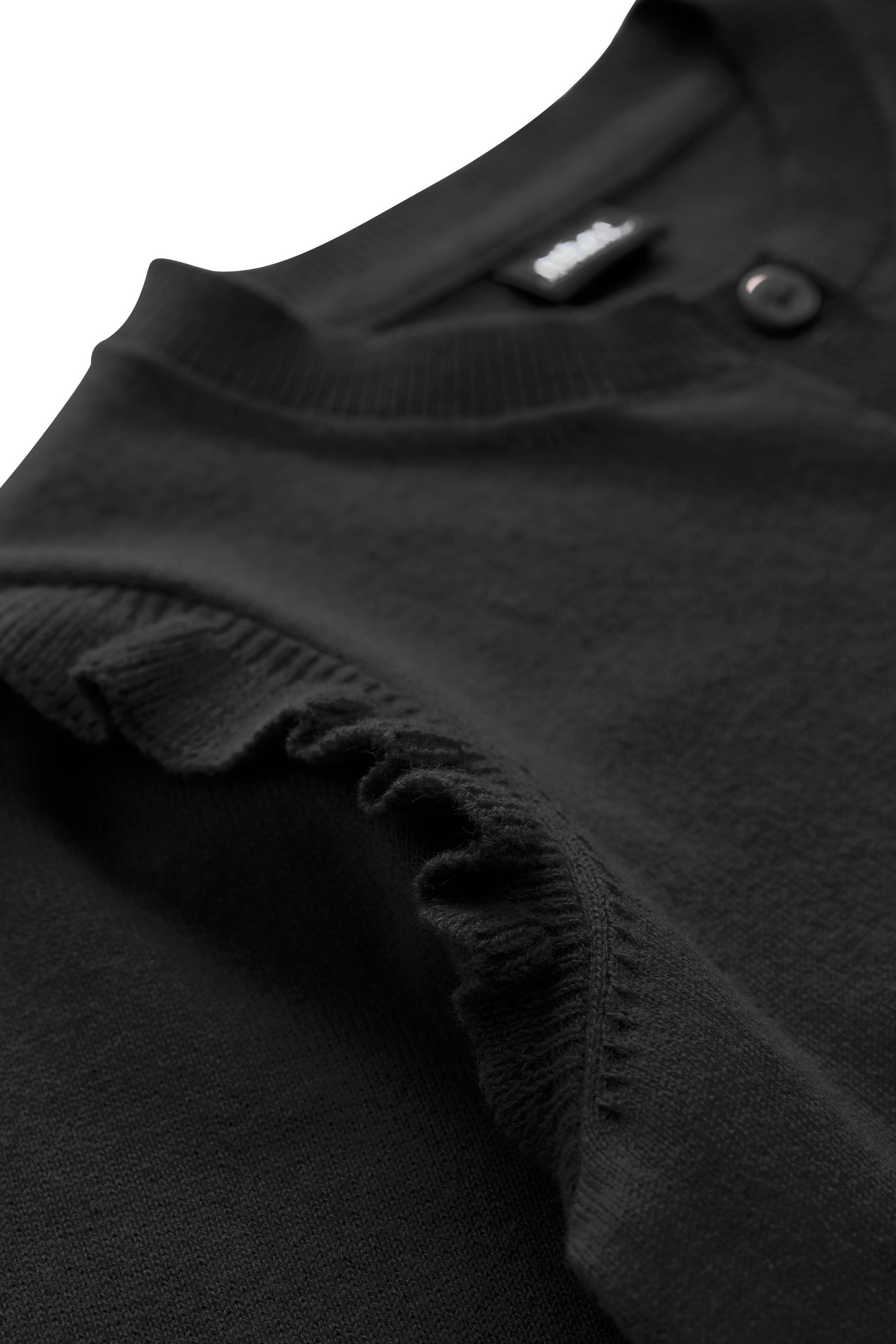 Next Strickjacke Schul-Strickjacke mit gerüschten Schultern (1-tlg)