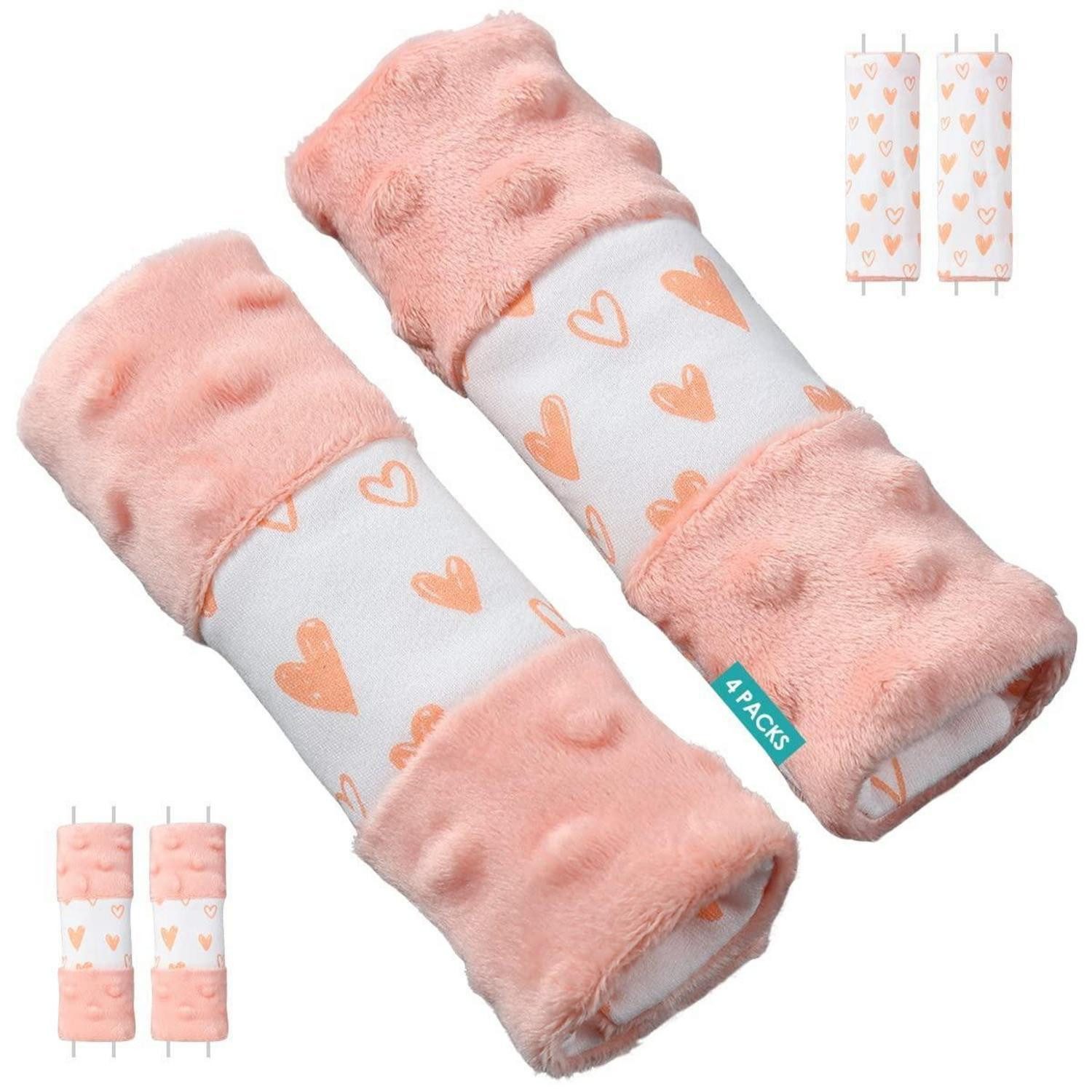 LuxusKollektion Gurtpolster Gurtpolster Babyschale Kinderwagen Schulterkissen 15x5 cm (4er Pack)