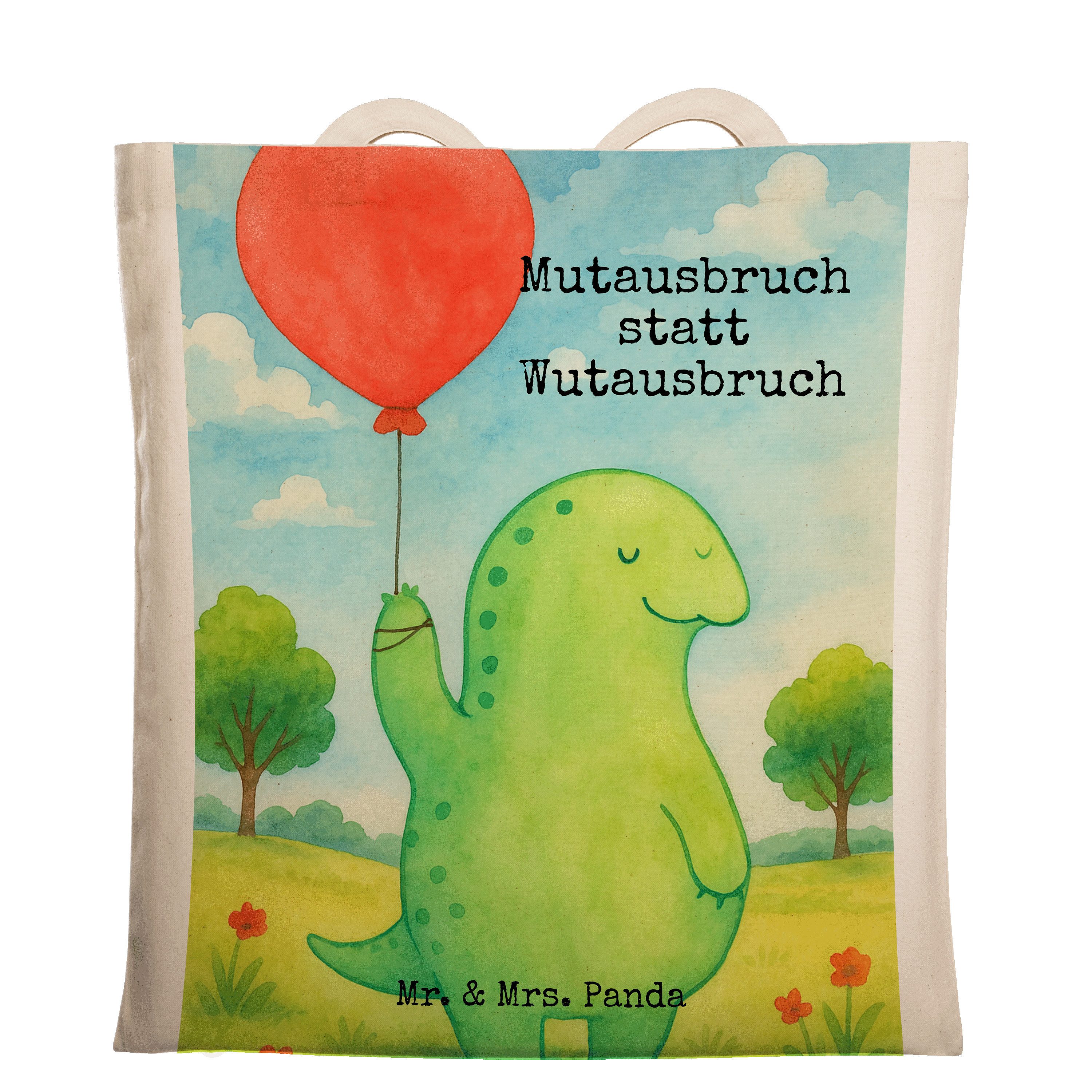 Tragetasche Schildkröte Luftballon Design, Stoffbeutel, Weiß, Tote Bag, Tasche, S