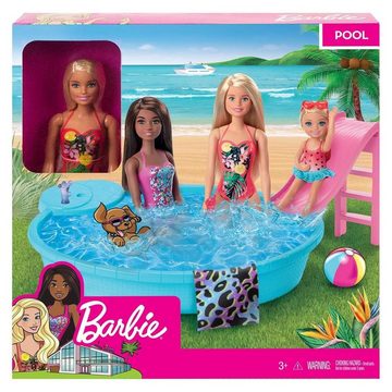 Mattel® Anziehpuppe Mattel GHL91 - Barbie - Pool & Puppe (blond)