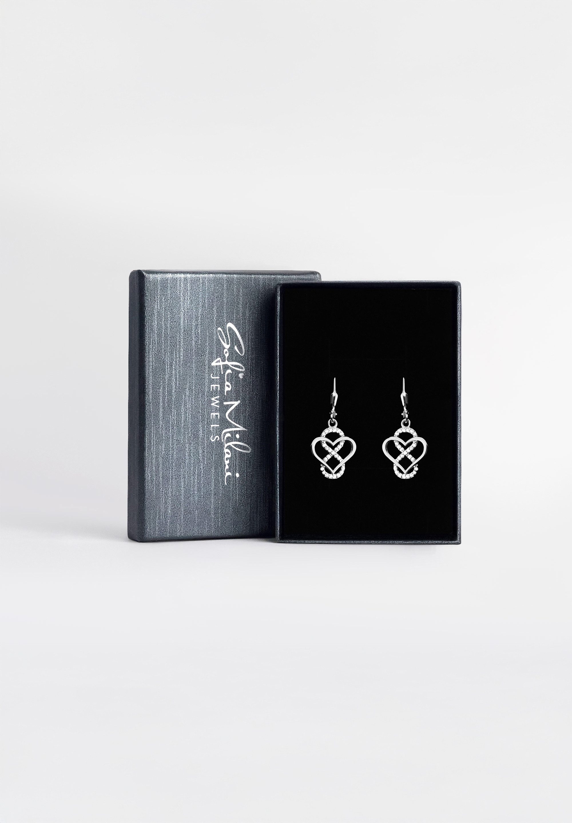 Sofia Milani Paar Ohrhänger Herz Unendlich, 925 Silber Damen Schmuck - E2216