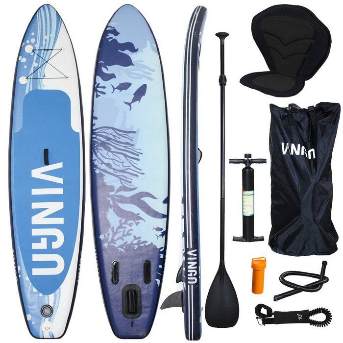 TolleTour SUP-Board Stand Up Paddle Board mit Kajak-Sitz aufblasbar 305-330cm Surfboard