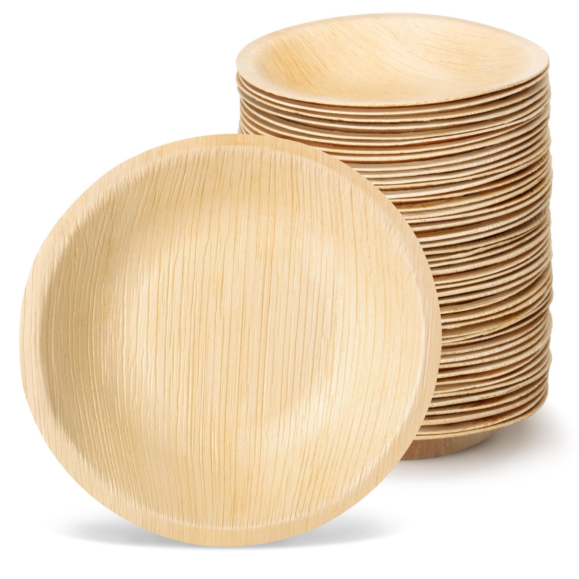 wisefood Einwegschale 25-tlg., Palmblatt-Schale, 400 ml, rund, Ø 18 x 4 cm, Palmblatt, (25-tlg)