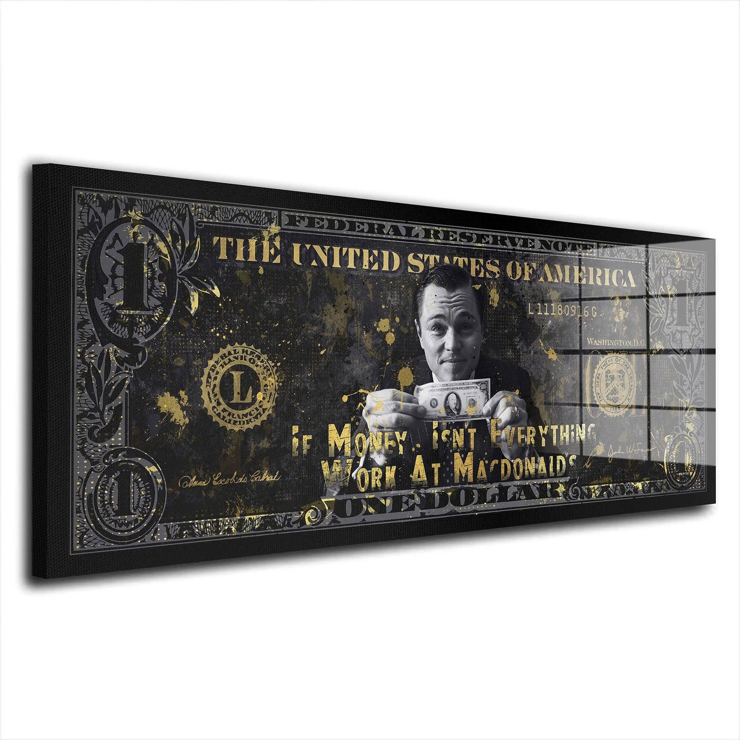 Artedinoi Acrylglasbild Zitat Wolf of Wall Street Acrylglas Wandbild Bild Wanddeko Wohnzimmer