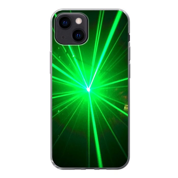 MuchoWow Handyhülle Grünes Glühen eines Laserlichts Handyhülle Apple iPhone 13 Mini Smartphone-Bumper Print Handy