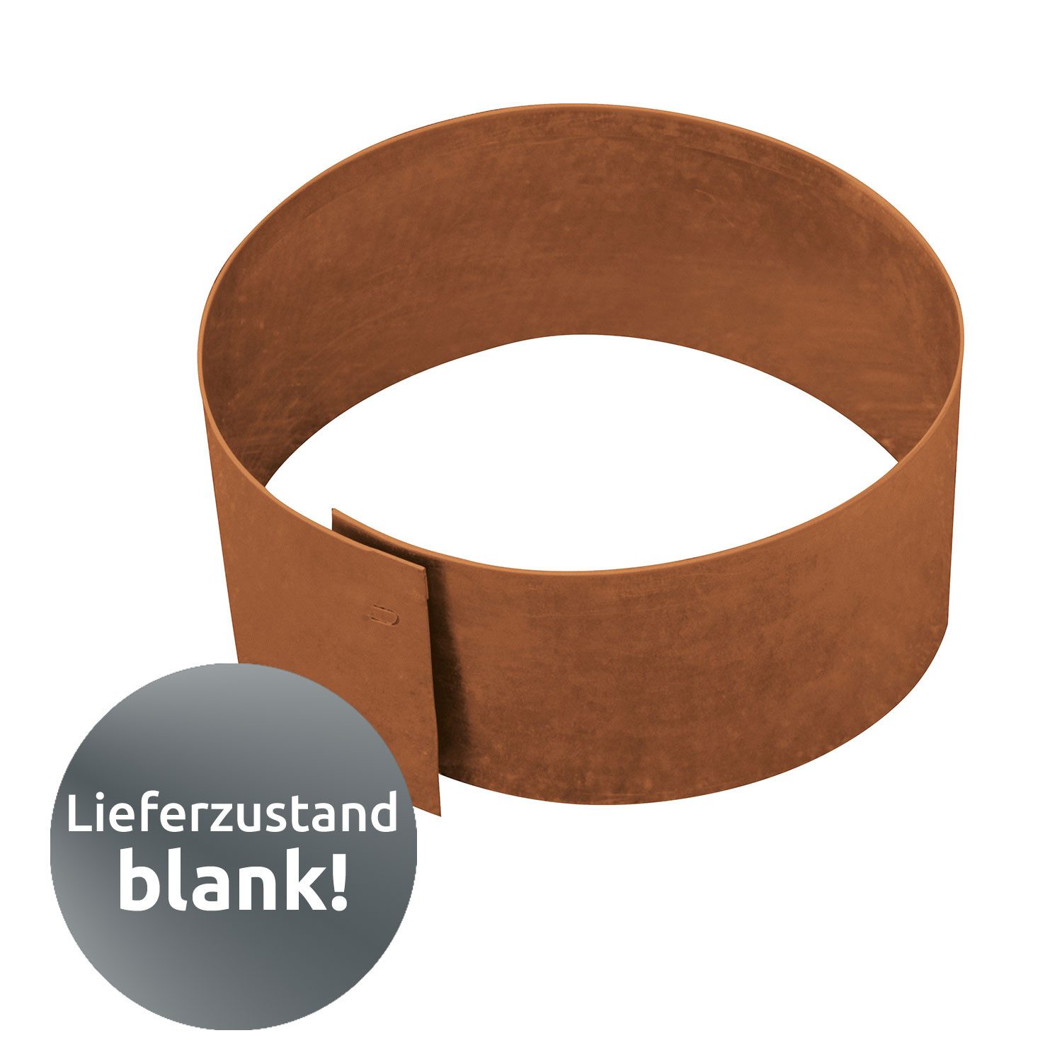 Bellissa Rasenkante Kreis Ø40 cm Höhe 13 cm corten Baumring Beeteinfassung, Lieferzustand blank