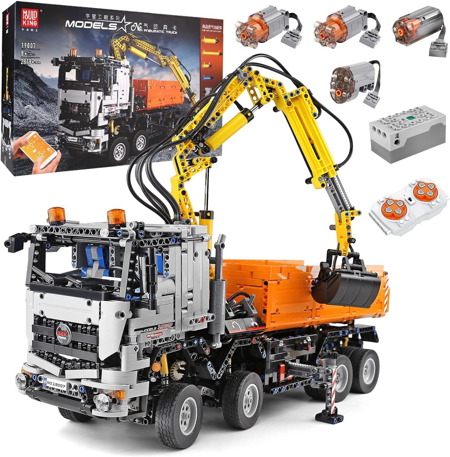 Mould King 19007 Pneumatic Truck - RC-Control Konstruktionsspielsteine