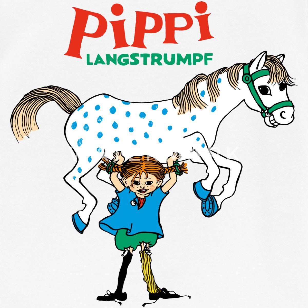 Spreadshirt T-Shirt Pippi Langstrumpf Pippi Hebt Kleiner Onkel Kinder T-Shirt (1-tlg)
