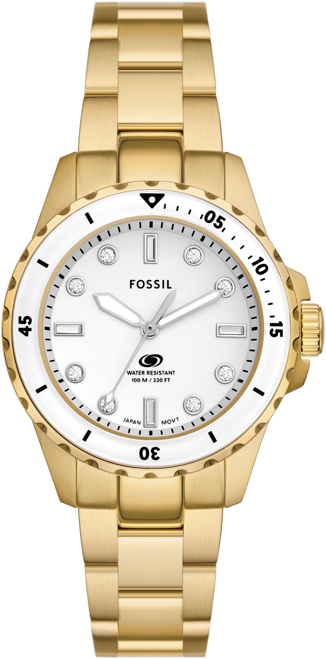 Fossil Quarzuhr FOSSIL BLUE DIVE LADIES, Armbanduhr, Damenuhr, analog