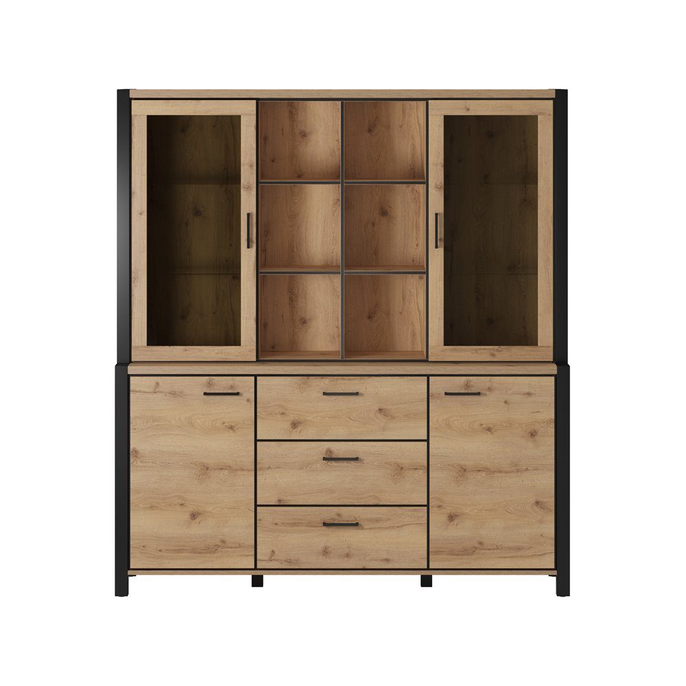 Lomadox Buffet ACCRA-83 in Taurus Eiche Nb. mit LED Beleuchtung 180/200/41 cm
