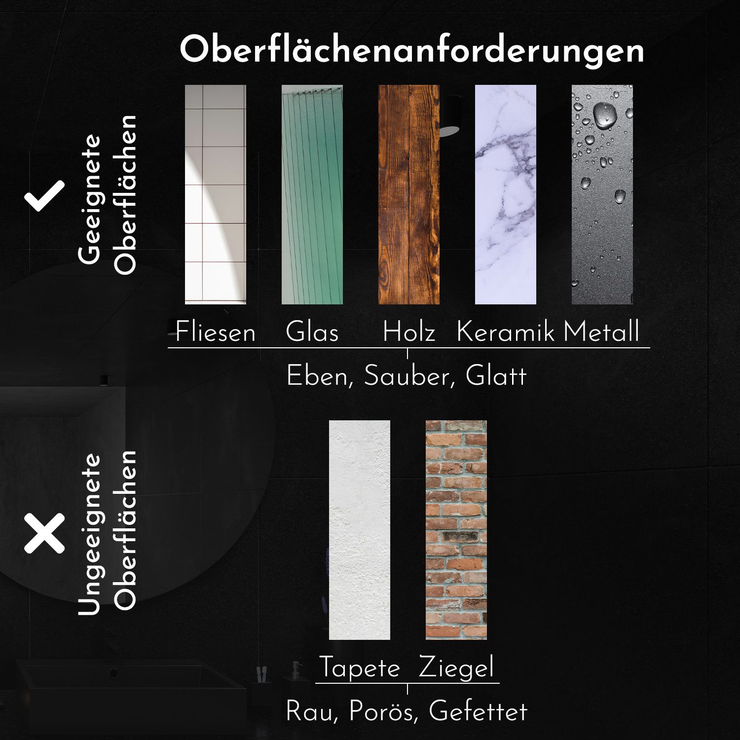 Bürstenking Handtuchhalter selbstklebend ohne Bohren 33/39 cm – Klebemontage, Aluminium, 3M-Kleber - Profikleber für starken Halt – Bild 5 von 5
