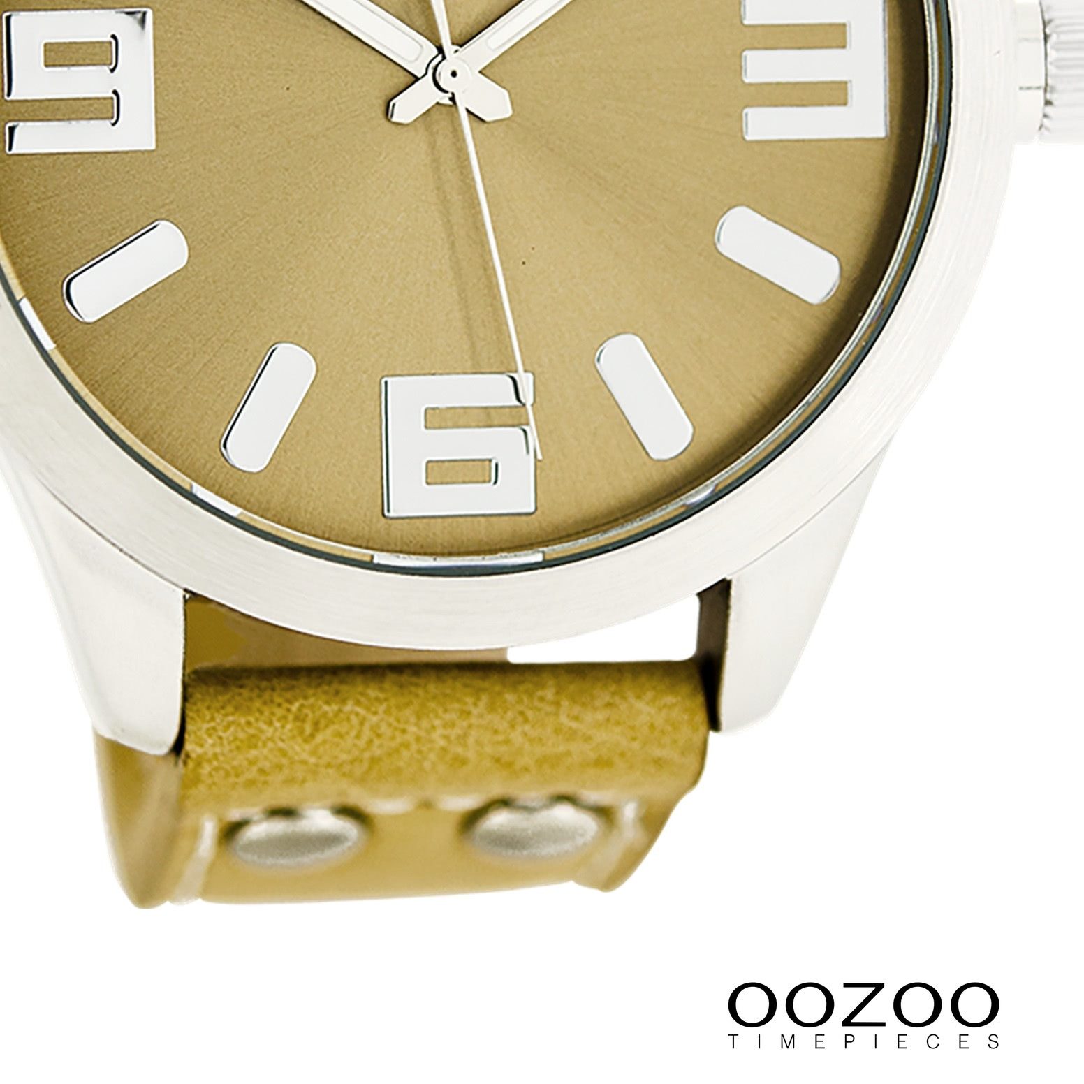 OOZOO Quarzuhr Oozoo Herren Armbanduhr Timepieces Analog, (Analoguhr), Herrenuhr rund, extra groß (ca. 46mm) Lederarmband, Fashion-Style