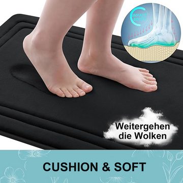 Badematte Memory Schaum Badezimmerteppich Badteppich Badematten Badezimmer OKWISH, Memory Schaum, Rutschfeste Rückseite, Rutschfest, Weich, Maschinenwaschbar, Polyester, Badezimmern Waschtischen Schlafzimmern Wohnzimmern Fluren Waschküchen