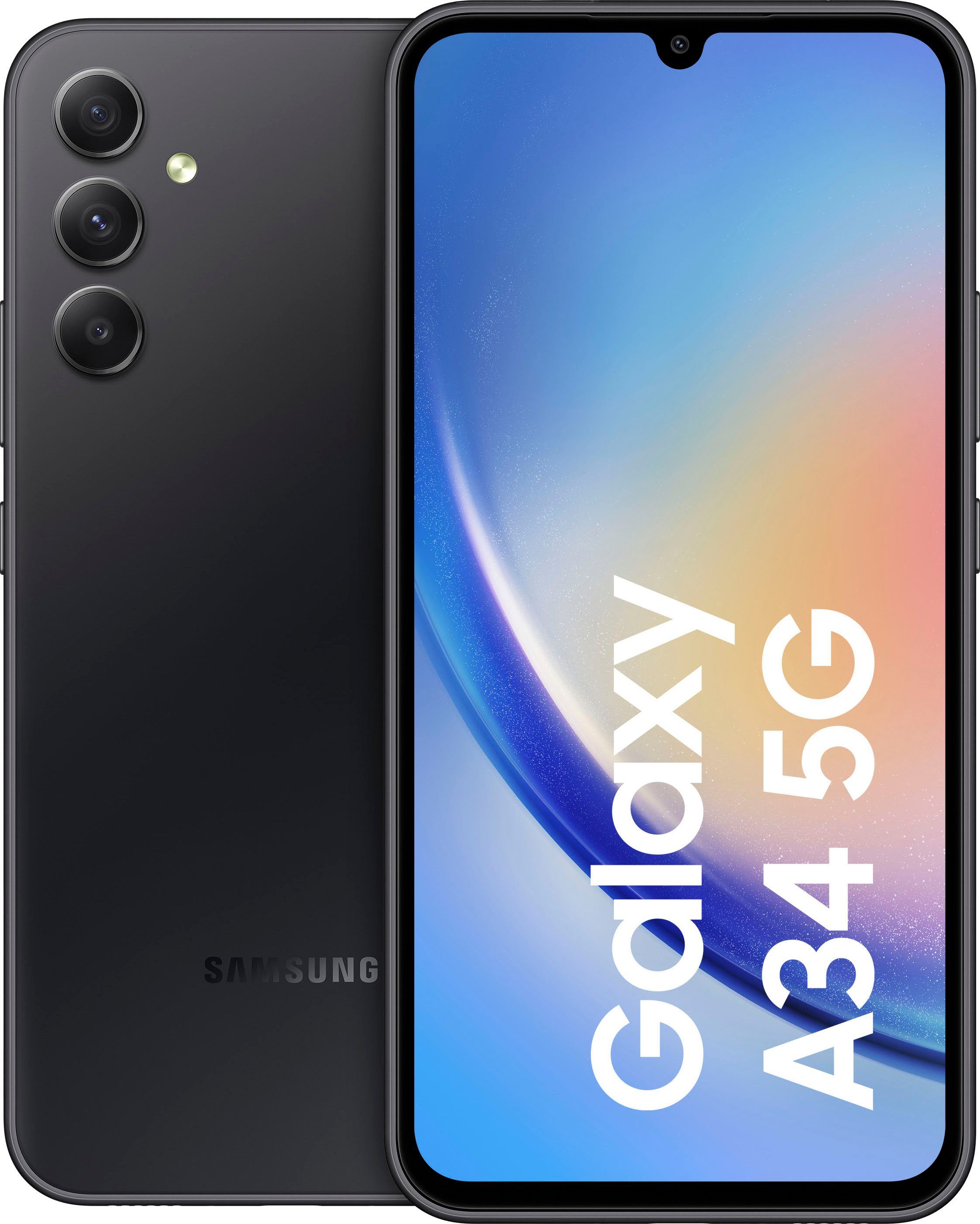 Samsung Galaxy A34 5G 256GB Smartphone (16,65 cm/6,6 Zoll, 256 GB Speicherplatz, 48 MP Kamera) schwarz