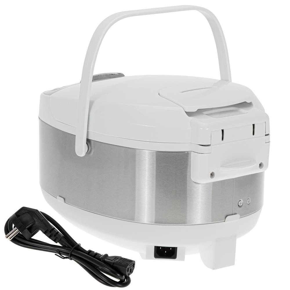 Adler Multikocher, 6 Programme, 700W, Reiskocher, Dampfgarer, Schongarer, weiß, silber