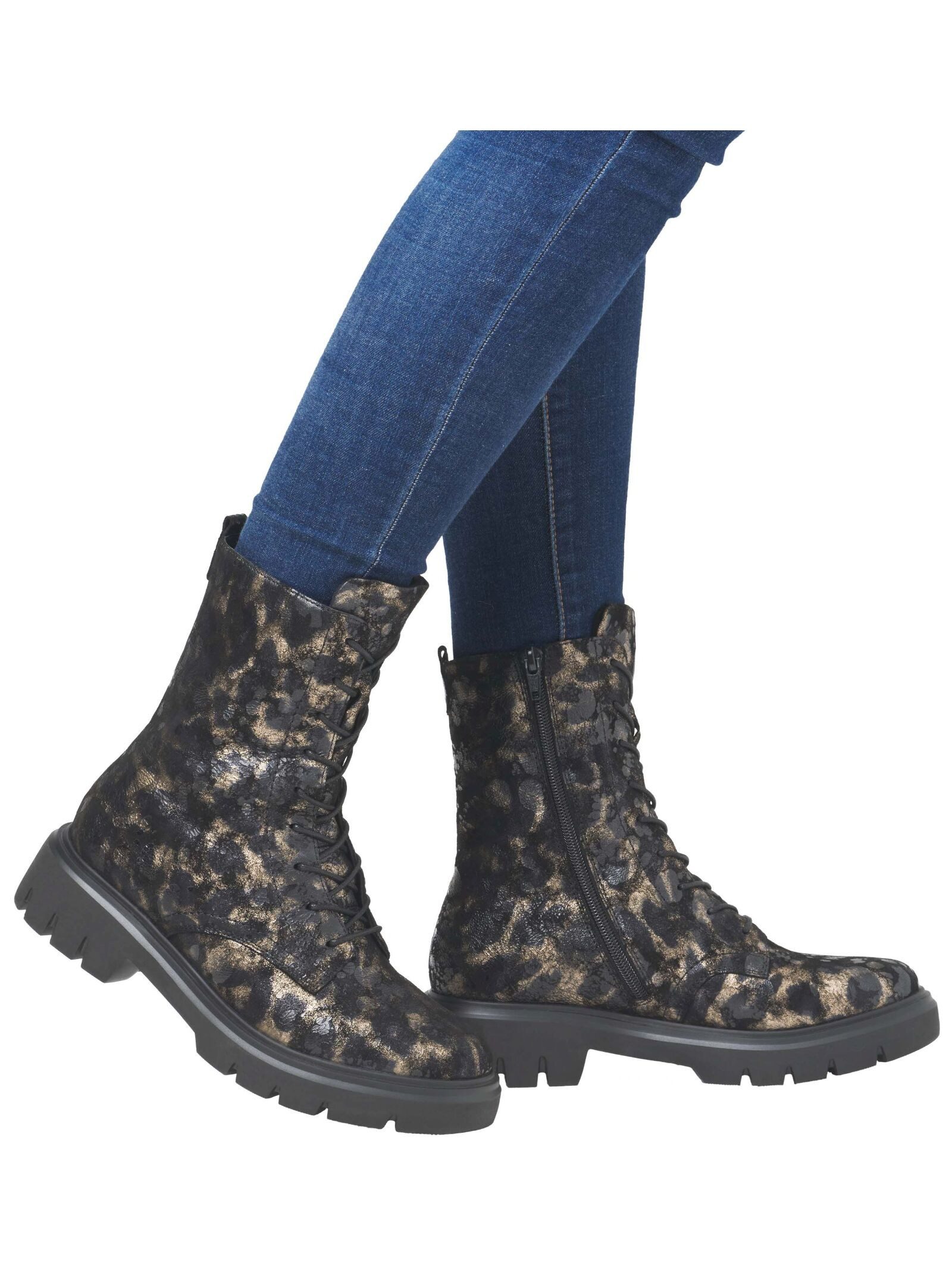 Remonte Remonte Stiefelette Veloursleder Schnürstiefelette
