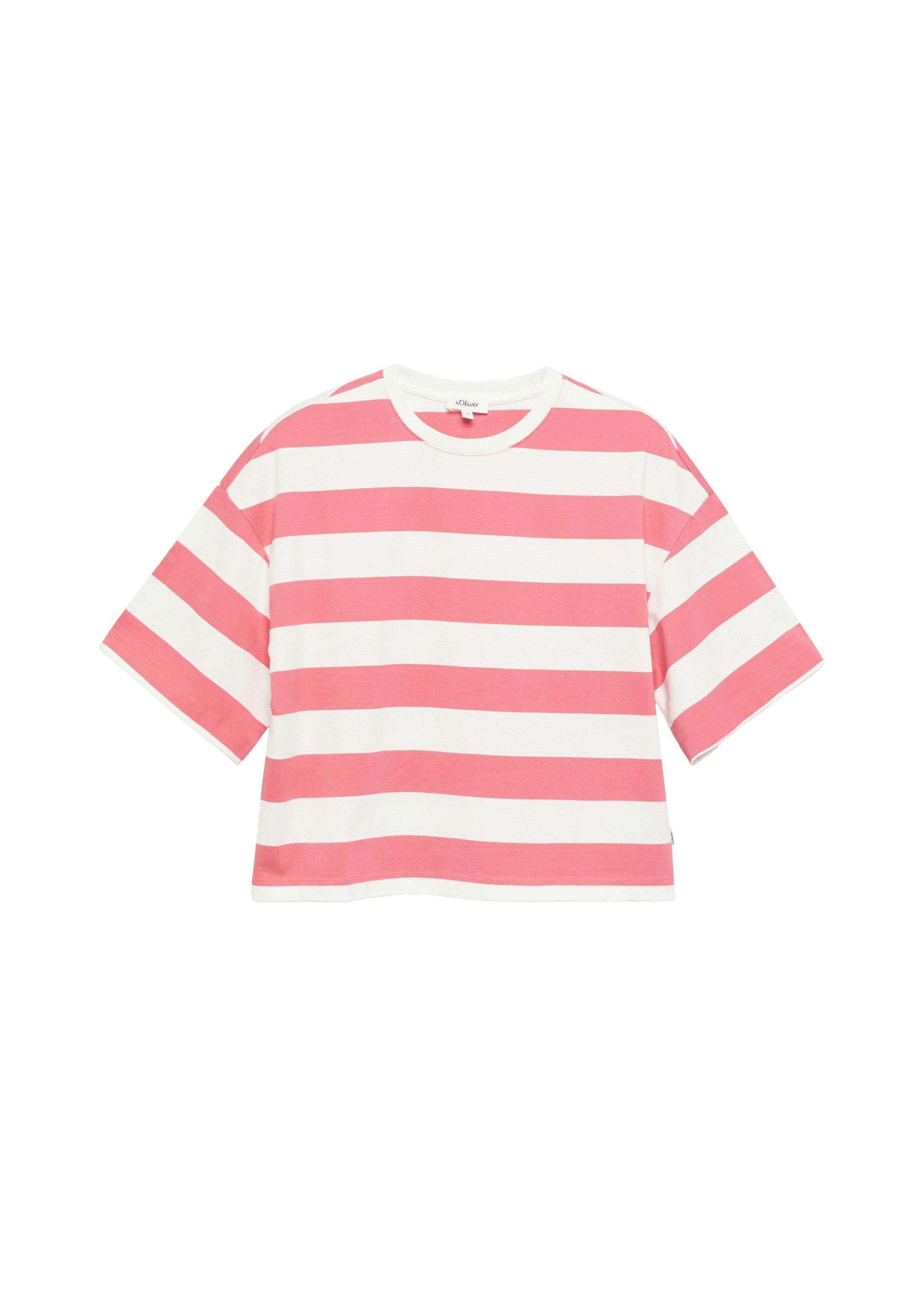 s.Oliver Kurzarmshirt T-Shirt T-Shirt im Boxy Fit mit Blockstreifen