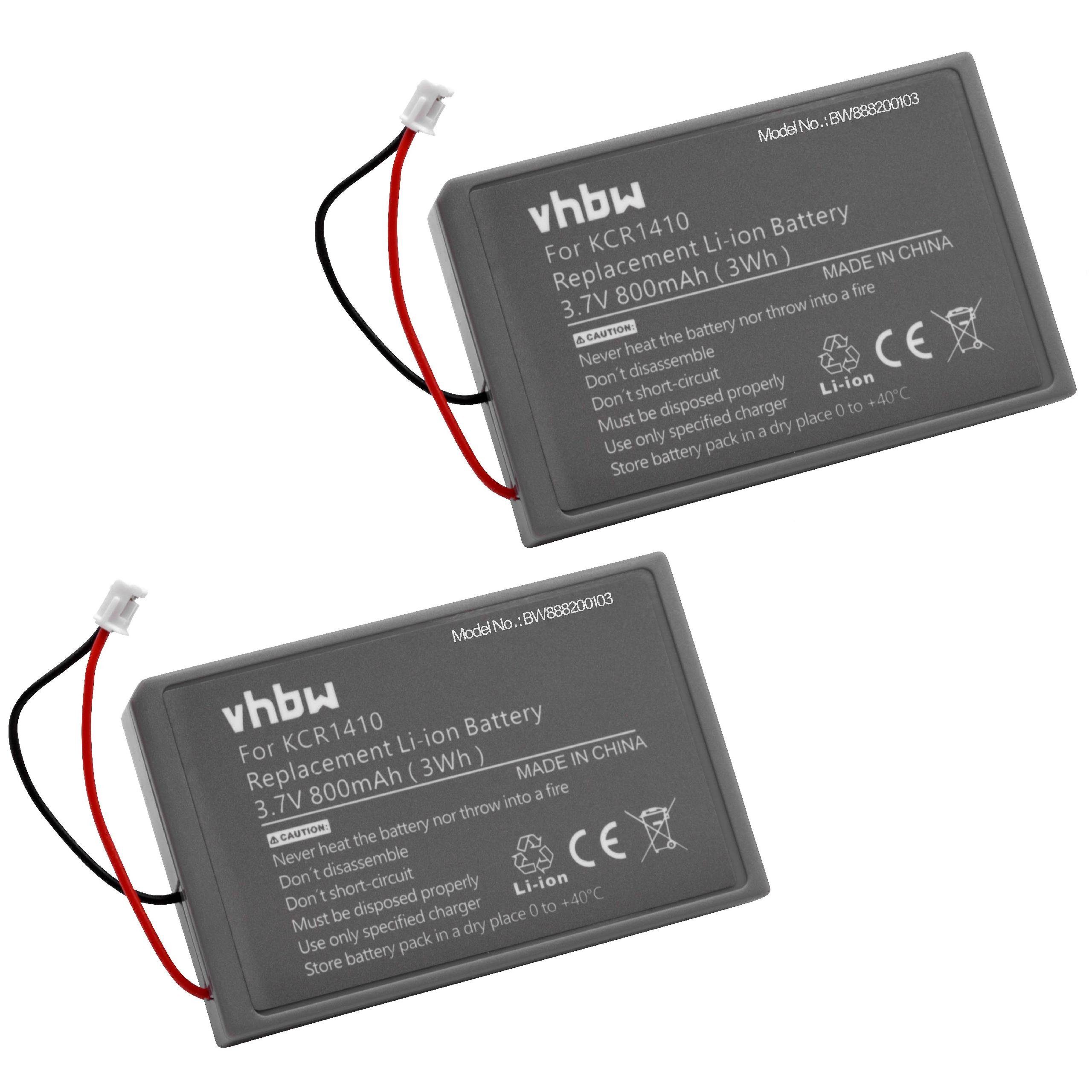 vhbw Akku passend für Sony PS4 Dualshock Controller V2 Controller (800 mAh, Akku Akku Li-Ion 800 mAh (3,7 V, 2 St), Leistungsfähige Austausch-Akkus für den Controller Ihrer Spielkonsole