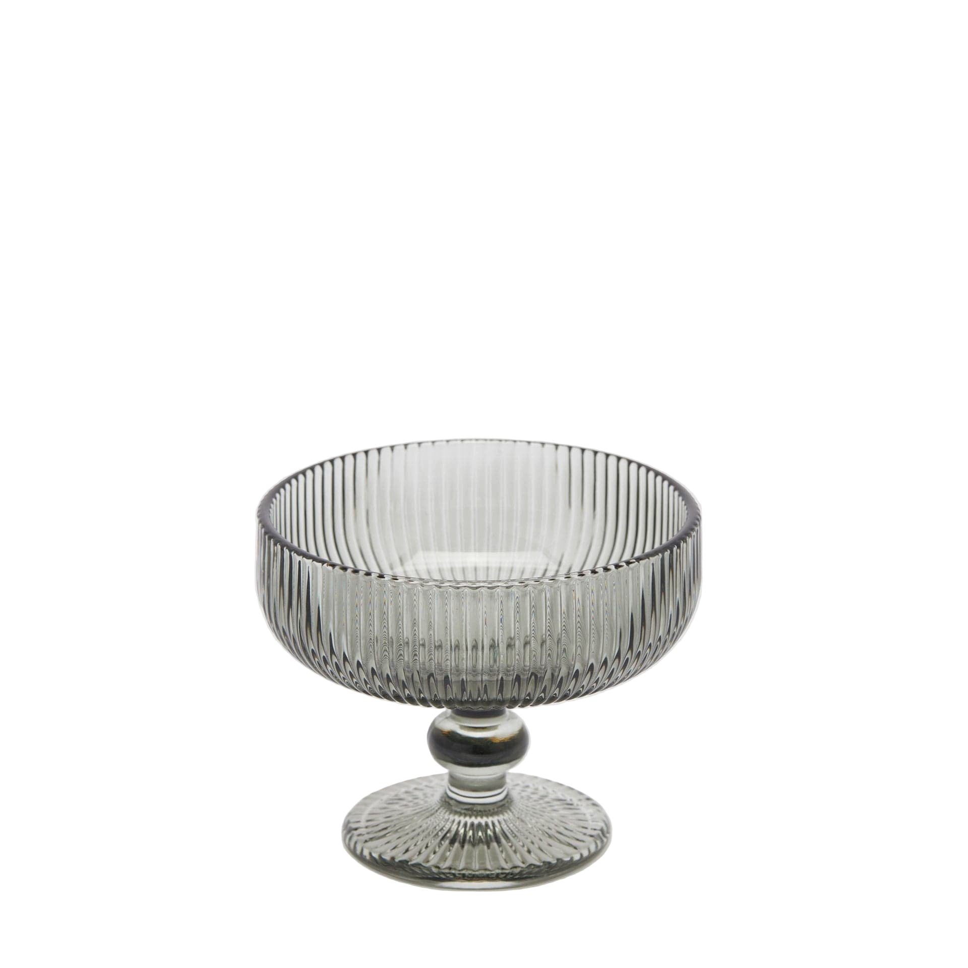 enzo de gasperi Cocktailglas Rauchgraues Cocktailglas mit Wellen-Design – Prickelnde Eleganz