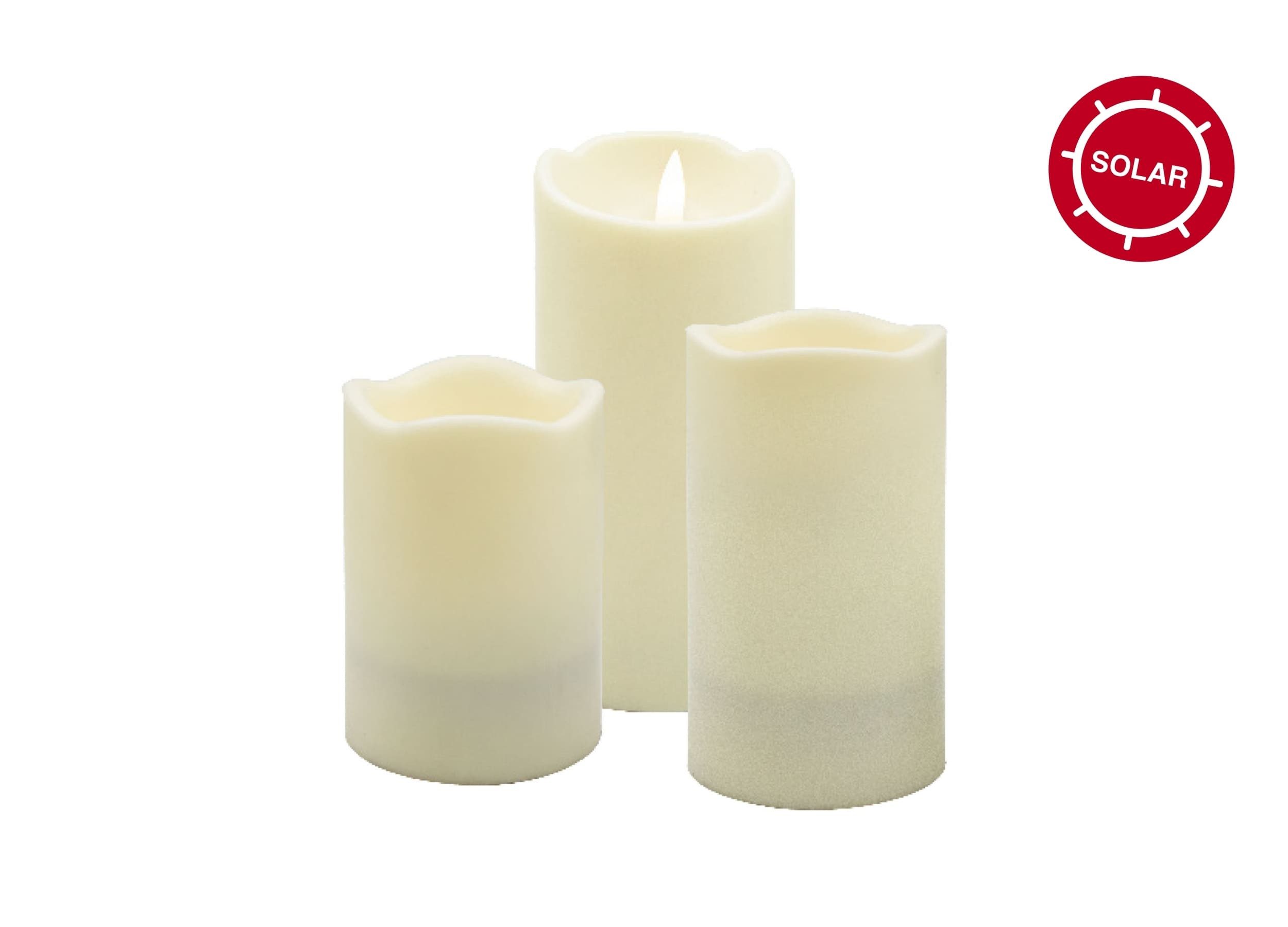 LC Home LED-Kerze Candela Lights Outdoor Solar LED Kerzen 3er Set Sand 4h T günstig online kaufen