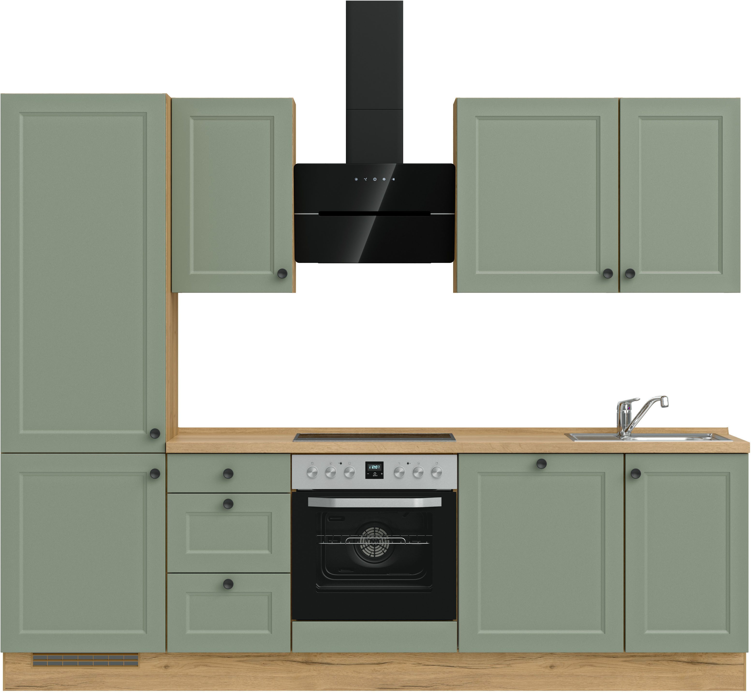 nobilia® Кухниzeile "Cascada II", vormontiert, Breite 270 cm, Ausrichtung wählbar, wahlw. mit E-Geräten
