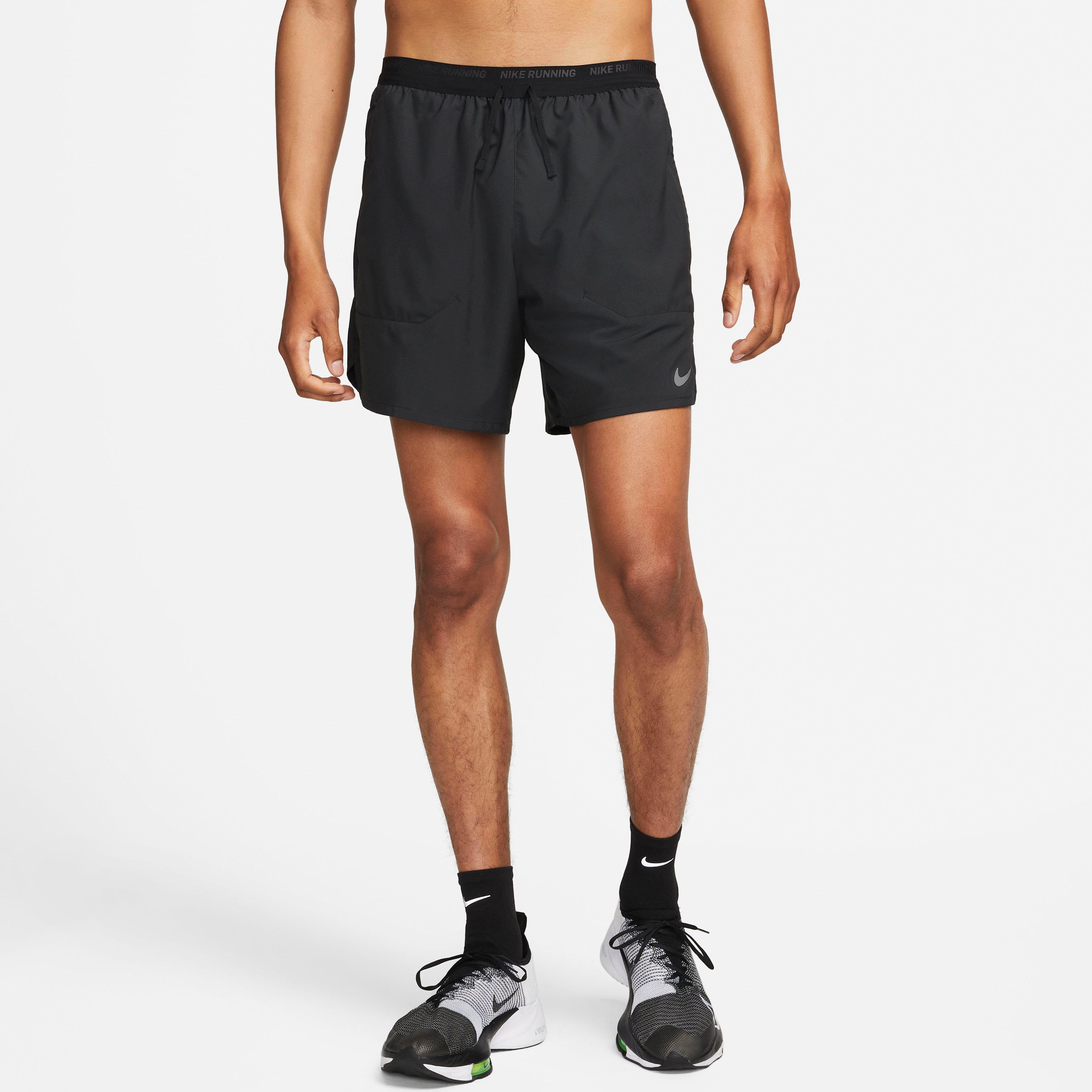 SILV BLACK/BLACK/BLACK/REFLECTIVE Nike 2-in-1-Shorts Stride Dri-FIT Men's " Shorts 2-In-1 Running