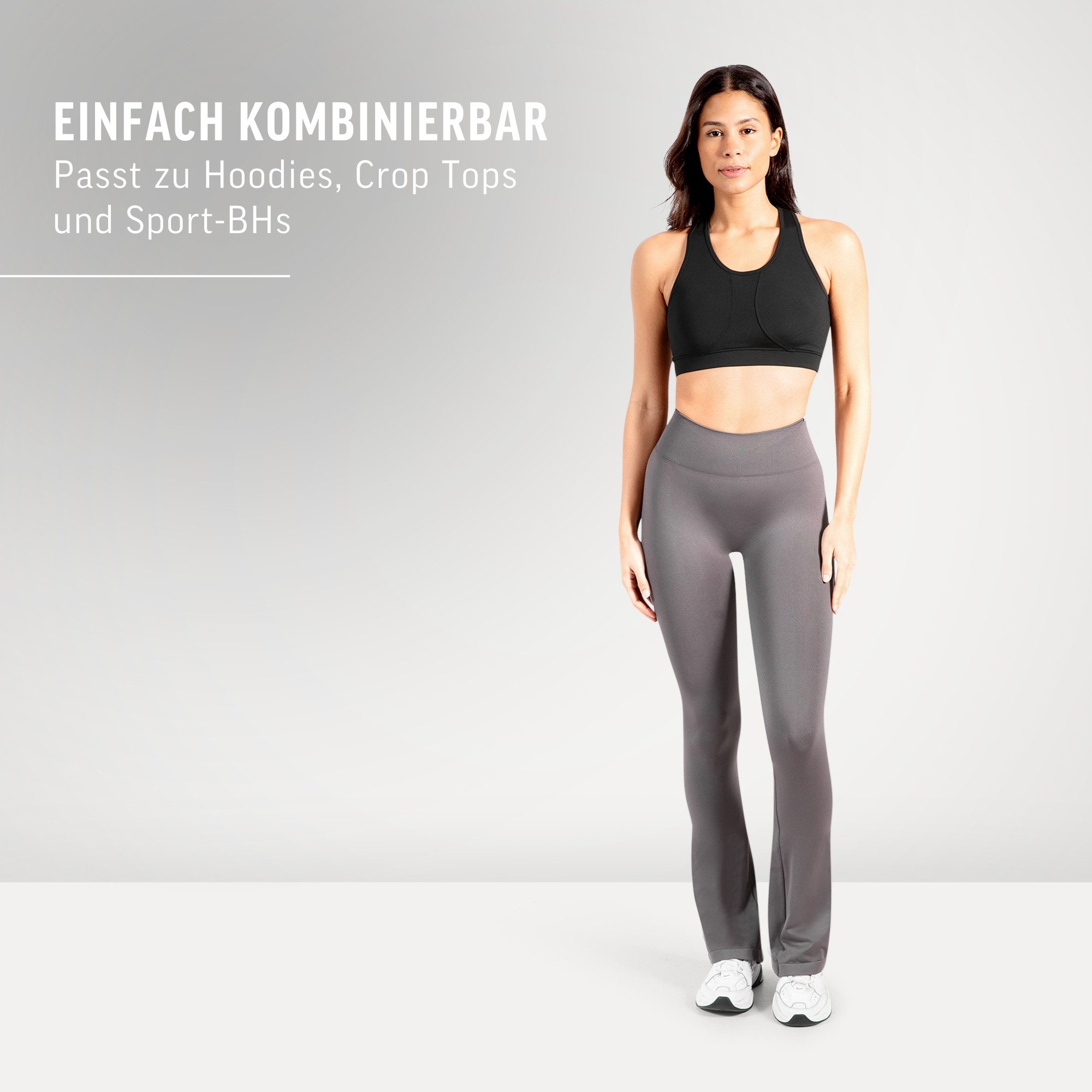 Smilodox Schlaghose Schlagleggings Oriana, High Waist, Sportleggings für Gym & Alltag Ausgestelltem Bein Schlaghose maximale Bewegungsfreiheit Sport Alltag