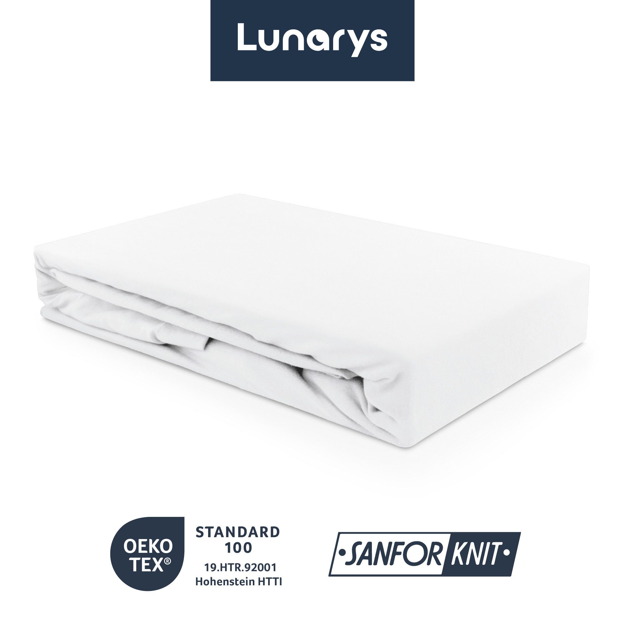 Lunarys Spannbettlaken SleepRoyal, Jersey-Elasthan, Gummizug: rundum, (1 Stück), 90x200 cm, 250 g/m², extrem hochwertig, für hohe Matratzen – Bild 2 von 5