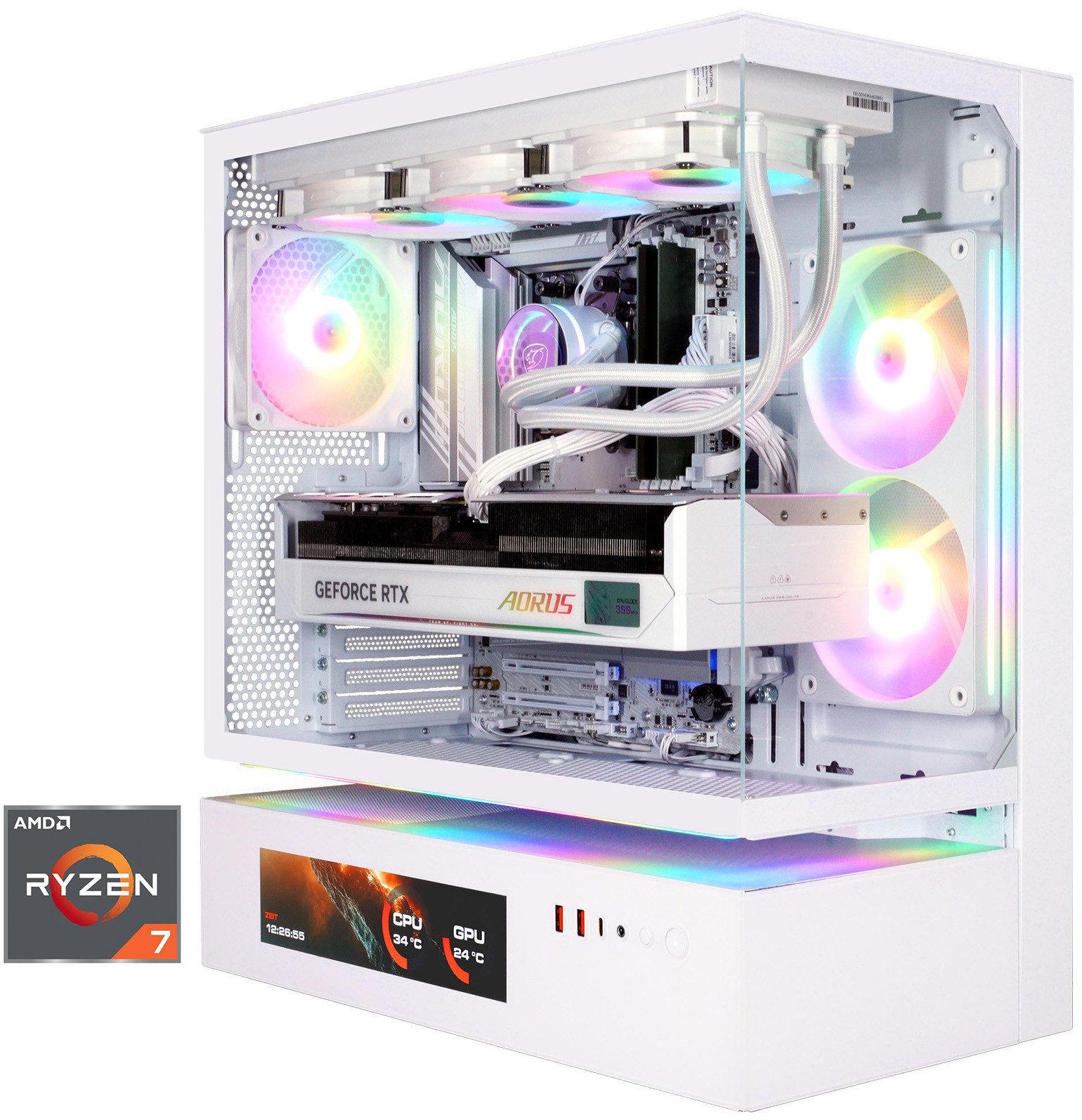 Cougar CFV235 Vision WT 8063 AMD Ryzen 7 9700X 32GB DDR5 2TB SSD RTX 5080 Gaming-PC (AMD Ryzen 7 9700X, RTX 5080, 32 GB RAM, 2000 GB SSD, Wasserkühlung, Windows 11, DDR5 RAM, Wasserkühlung)