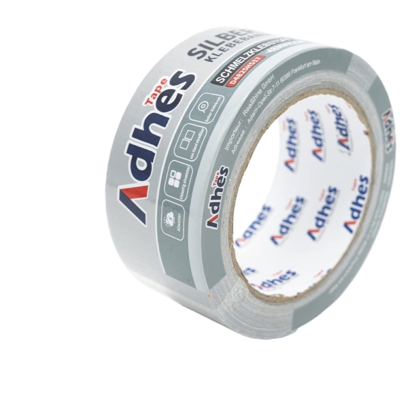 Adhes Tape Klebeband extra Power universal Reparaturband, Wasserfest Gewebeband (3Rollen Steinband Dichtband, 3-St., Je Rolle Länge: 25m Breite: 48mm) Silber, Stärke 17um, UV-beständig Panzertape, Panzerband