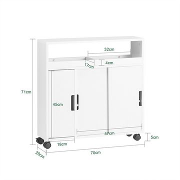 SoBuy Regal BZR31/BZR02, Nischenschrank Badrollwagen Badschrank