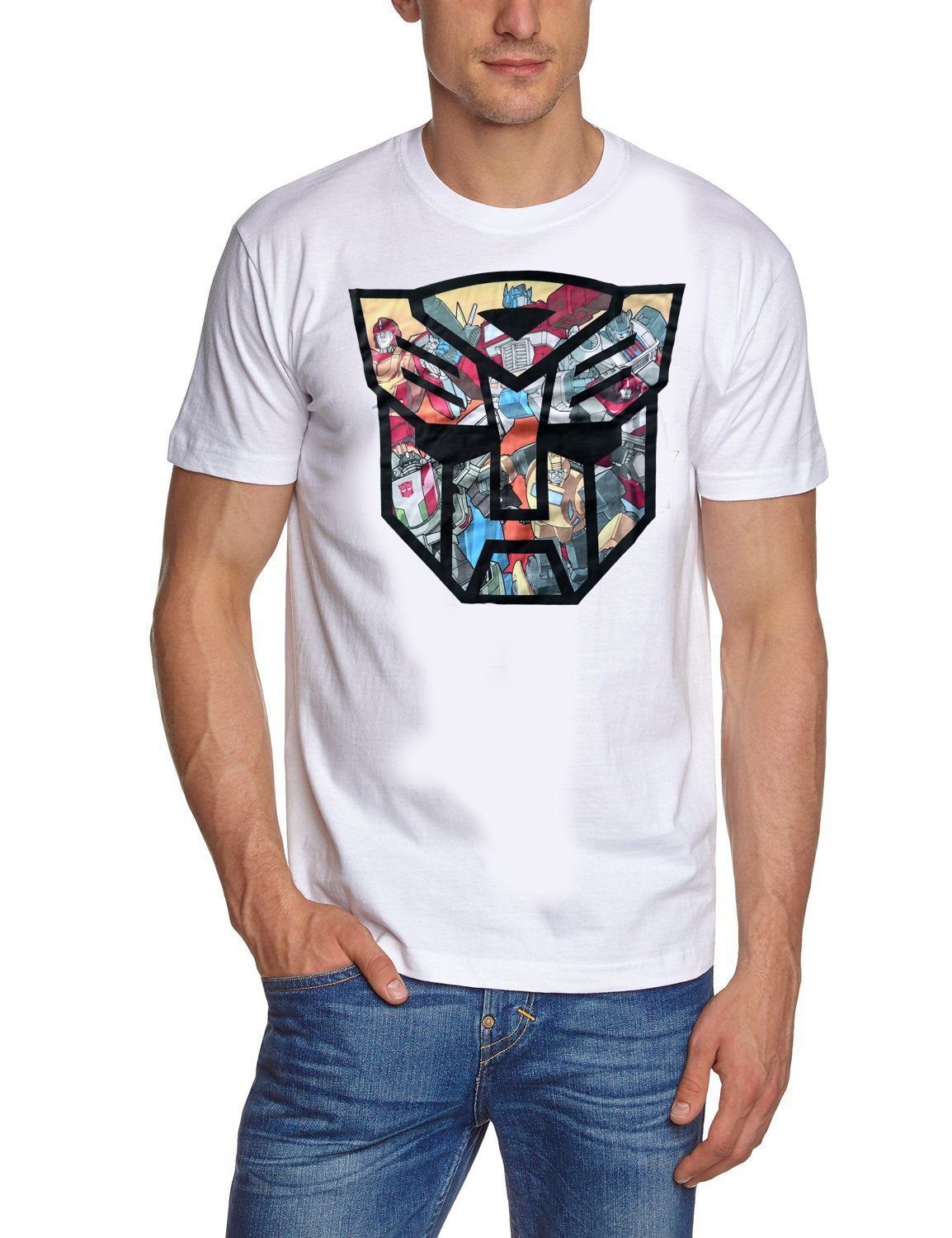 Transformers Print-Shirt TRANSFORMERS T-Shirt weiß Autobot Shield S M XL XXL