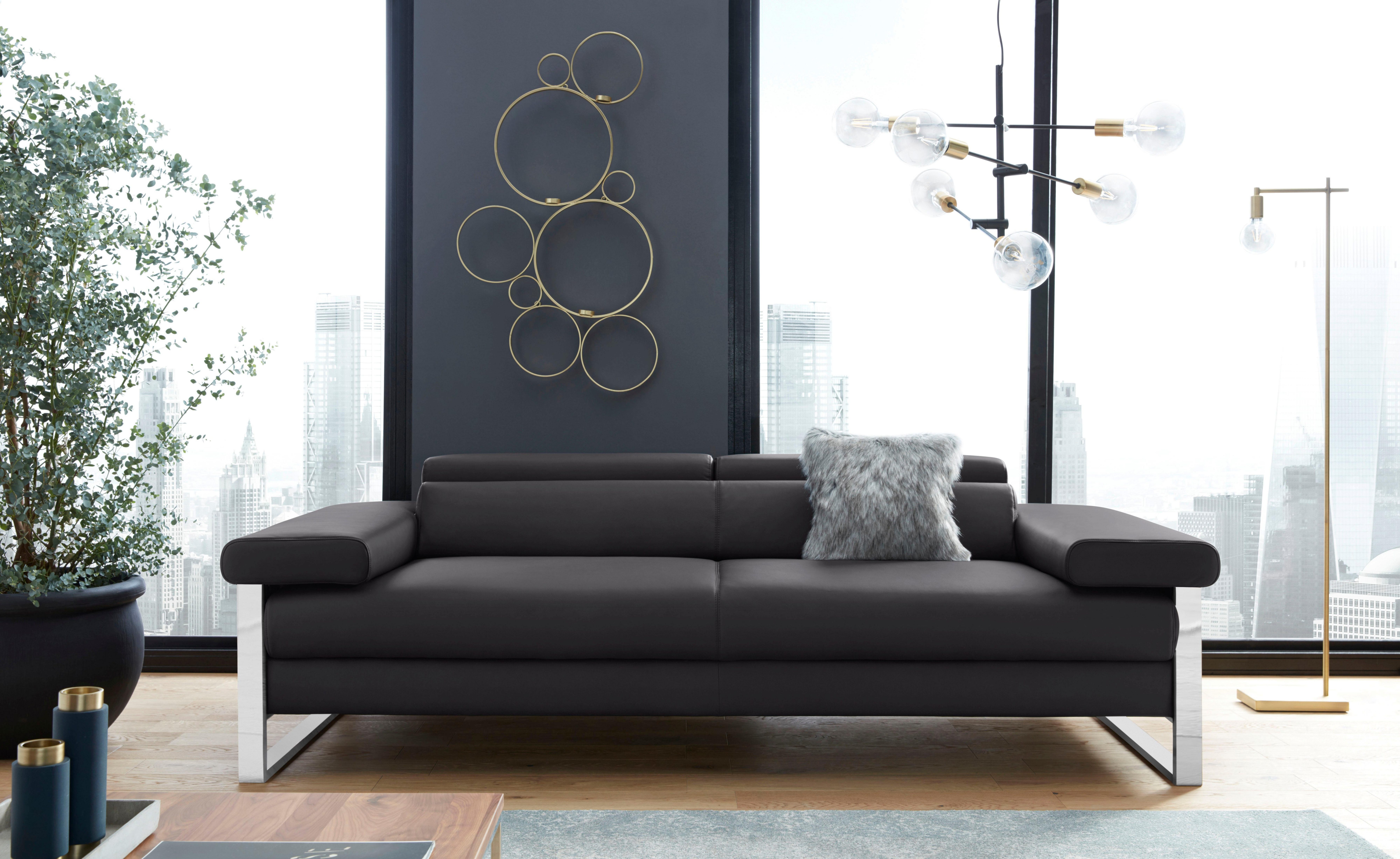 W.SCHILLIG 2-Sitzer finn, German Design Award 2016, Fußgestell Chrom glänzend, Breite 230 cm