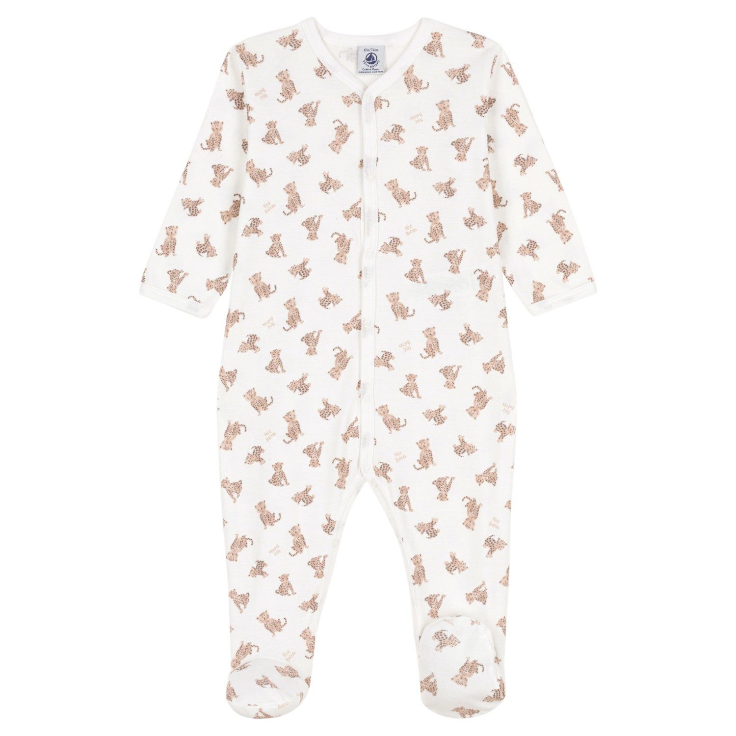 Petit Bateau Strampler Petit Bateau Strampler Leoparden Print aus Bio-Baumwolle