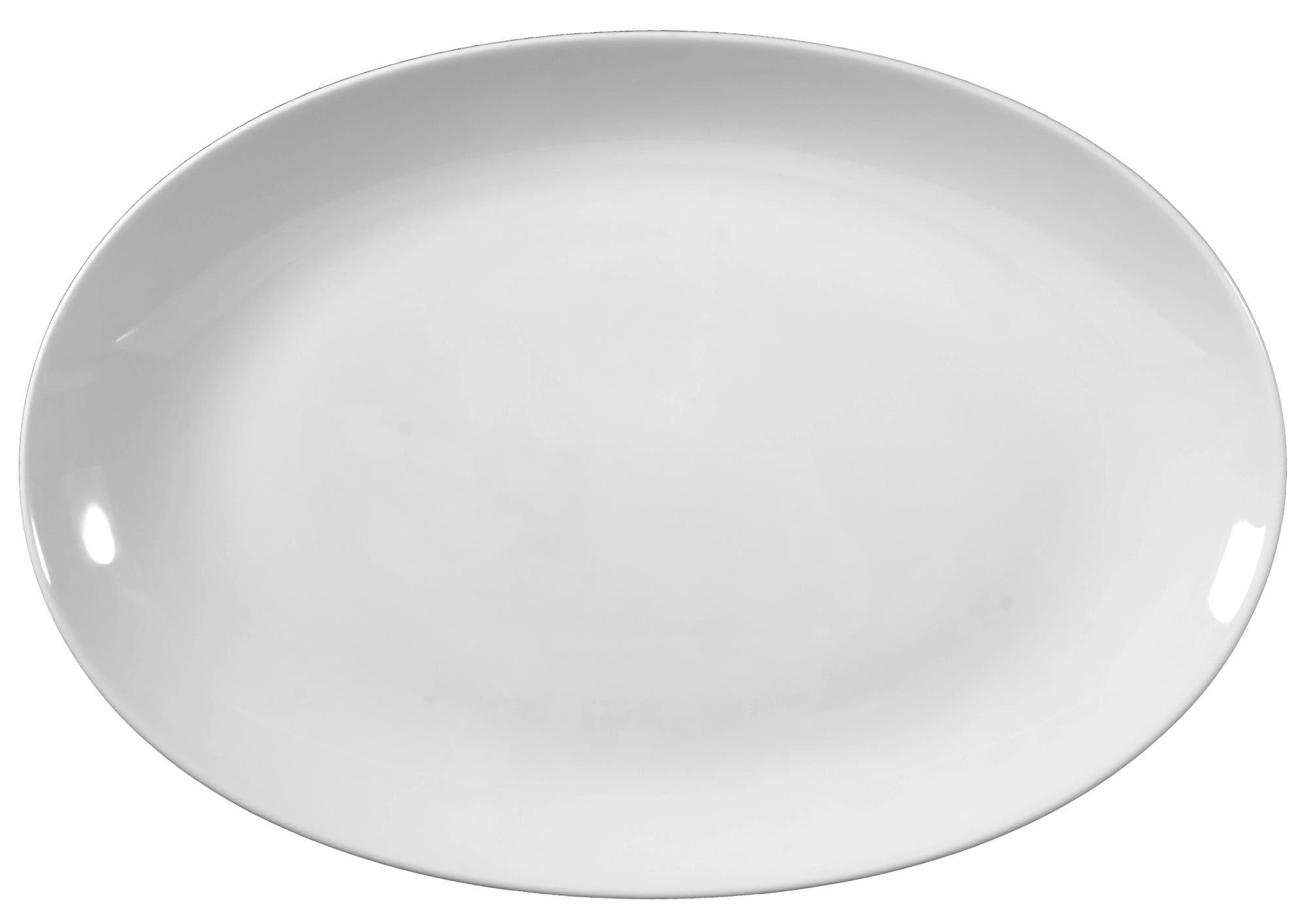 Seltmann Weiden Geschirr-Set Platte oval 38 cm Rondo weiss uni 7 von Seltmann Weiden, Porzellan