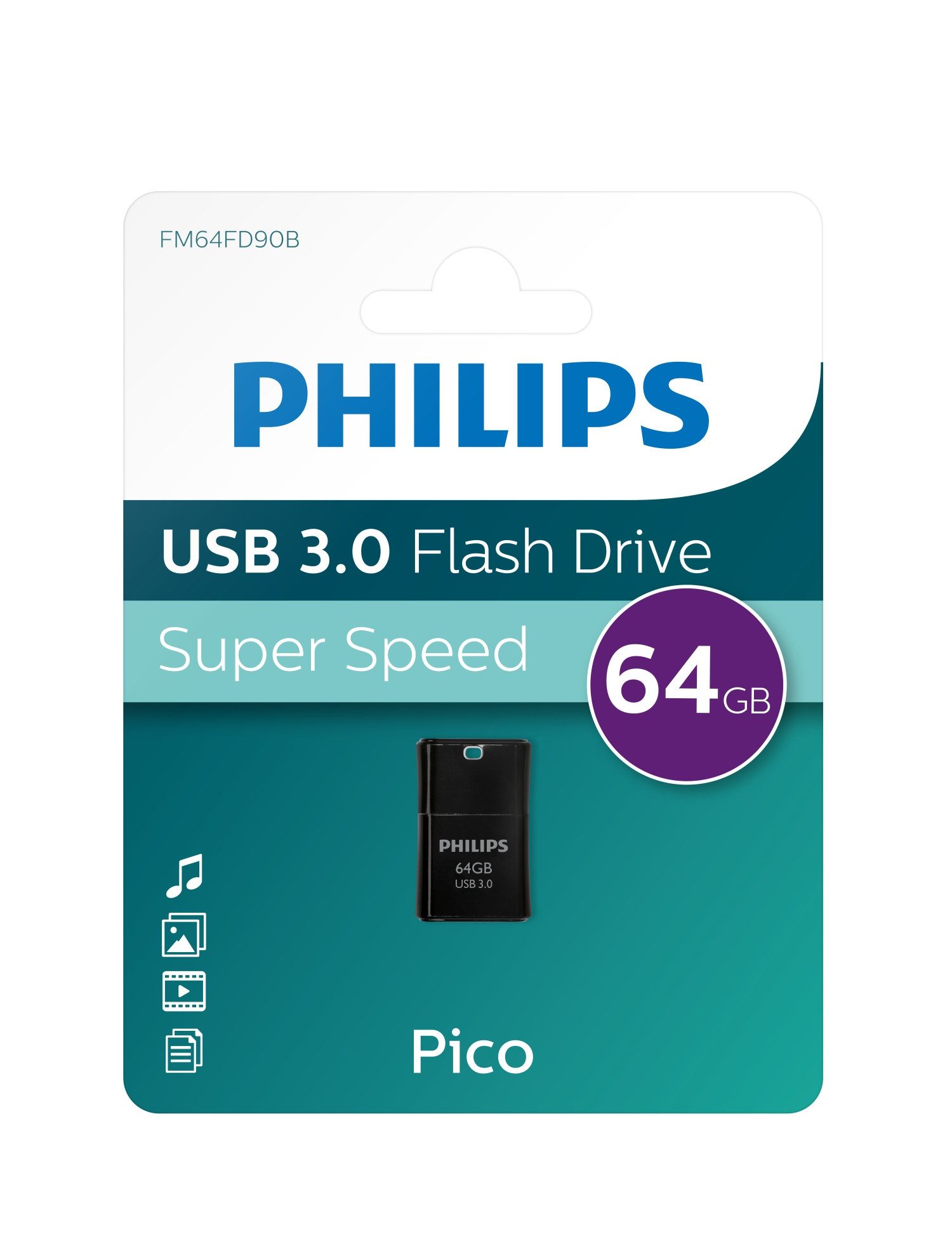 Philips Philips USB Stick 3.0 Pico 64 GB USB-Stick (USB 3.0, 2.0)