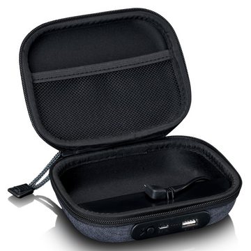 Lenco PBC-20GY Powerbank (5 V DC V, 1 St), Powerbank mit Tasche für Musikplayer & integrierten Micro-USB-Kabel